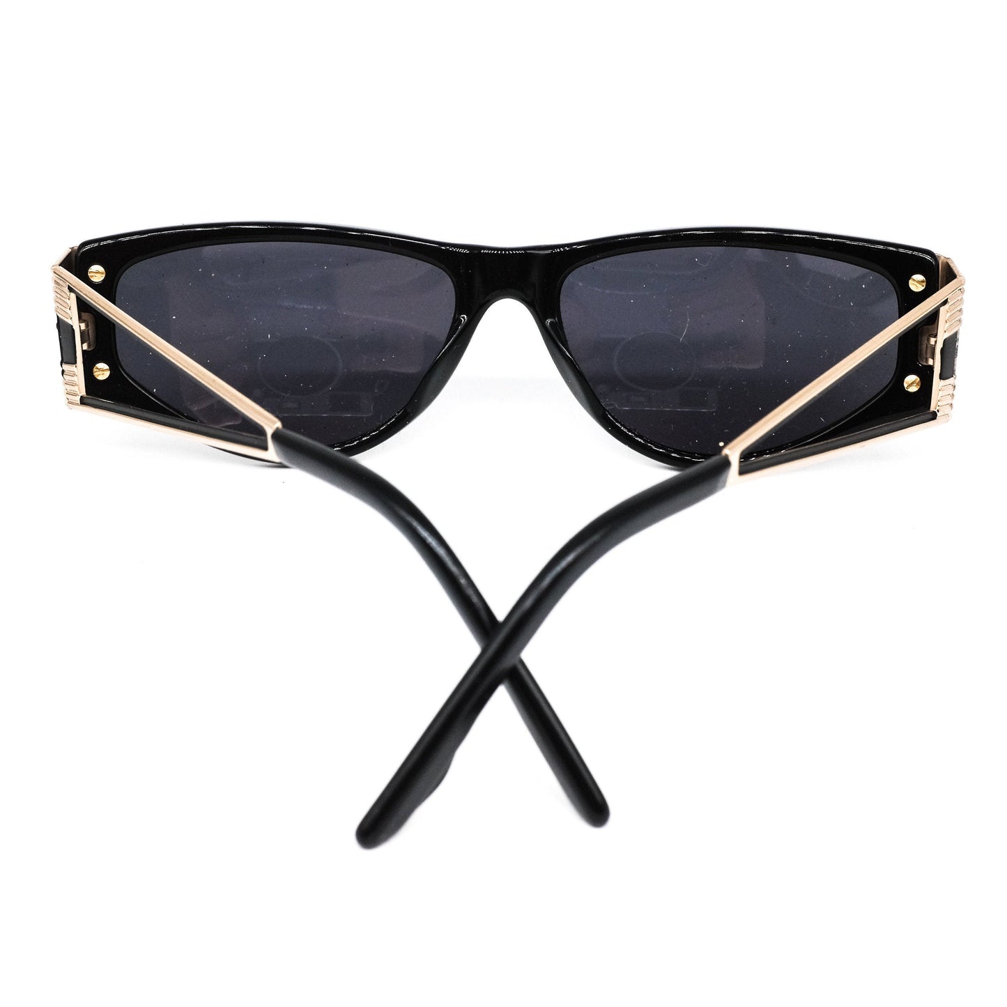 Alberta Ferretti teardrop shaped cat eye sunglasses with cut off temples design 80s Italy