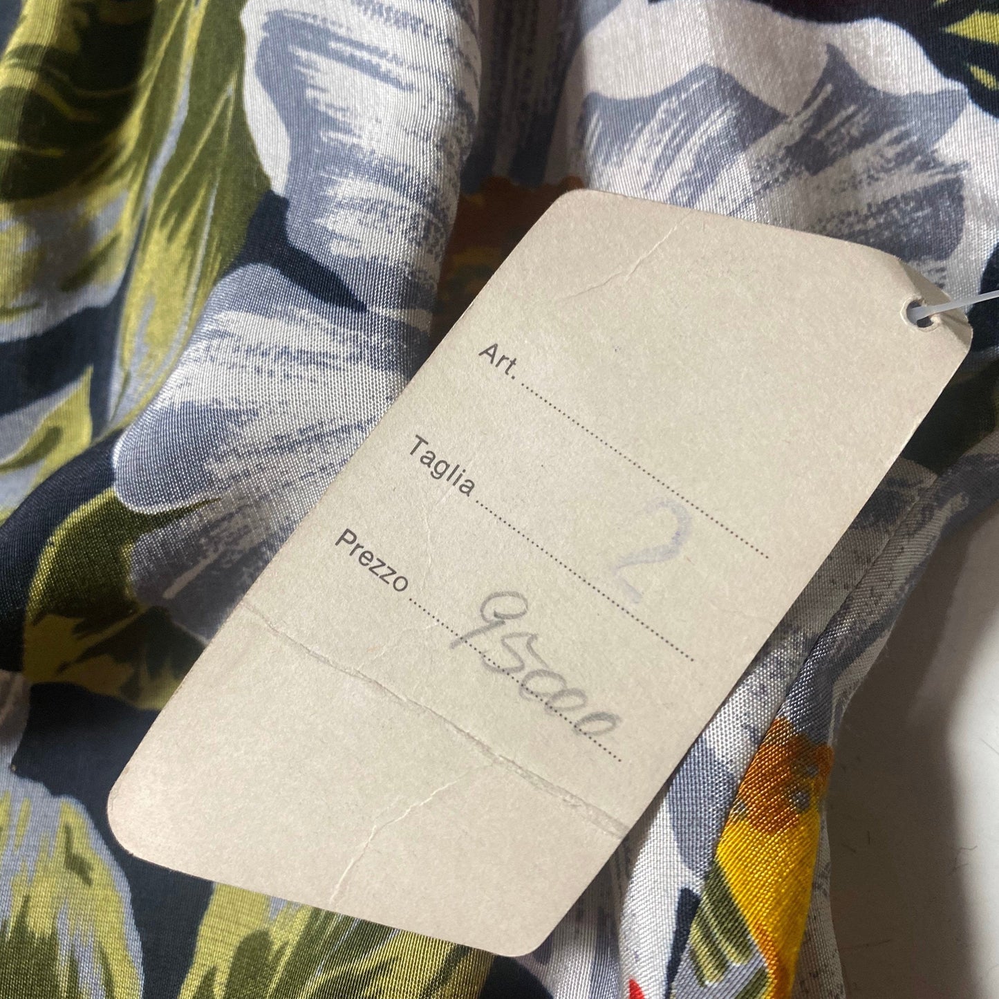 Bolero 80s NOS baroque / floral viscose ladies blouse, BNWT mint