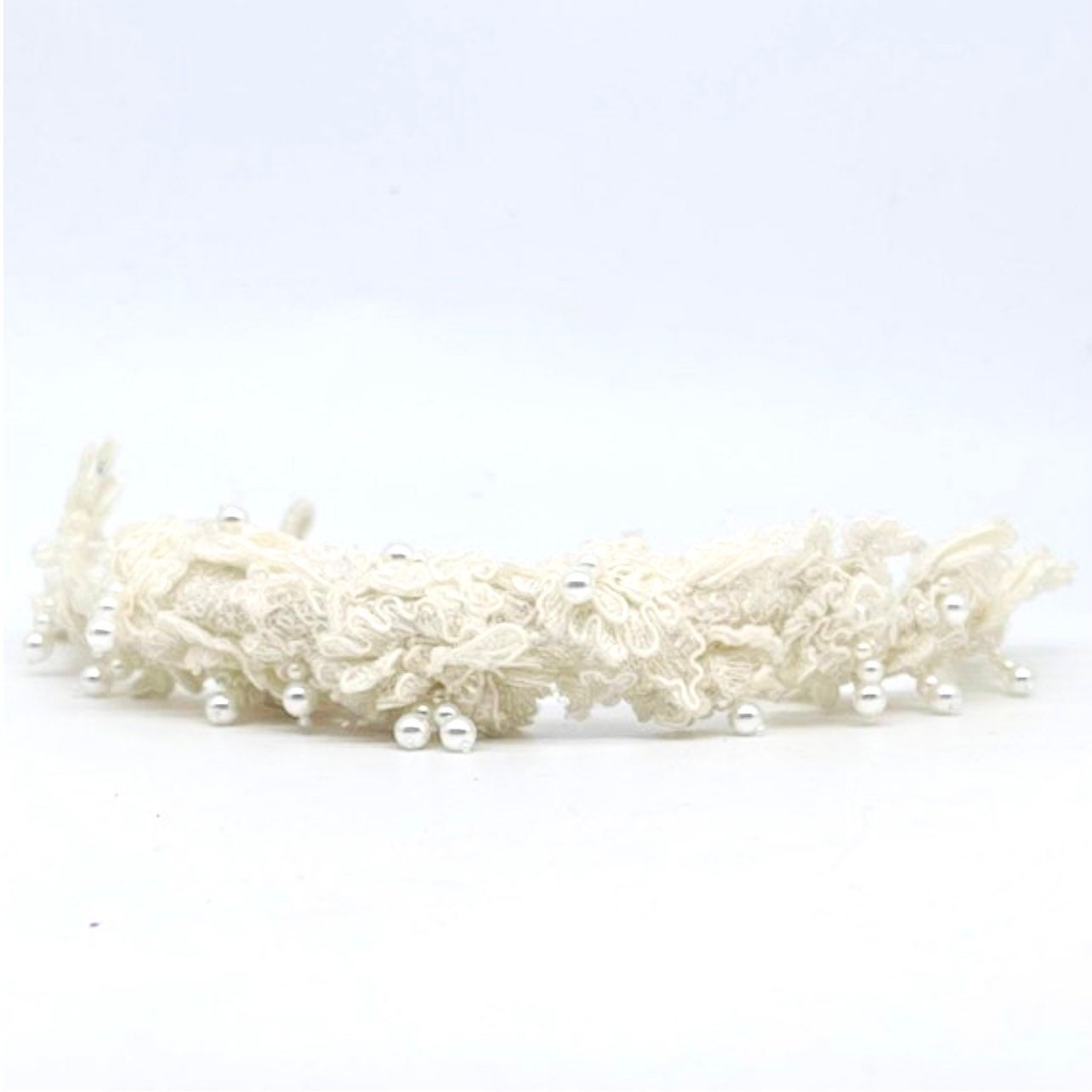 Hand made embroidery and pearls jewel headband
