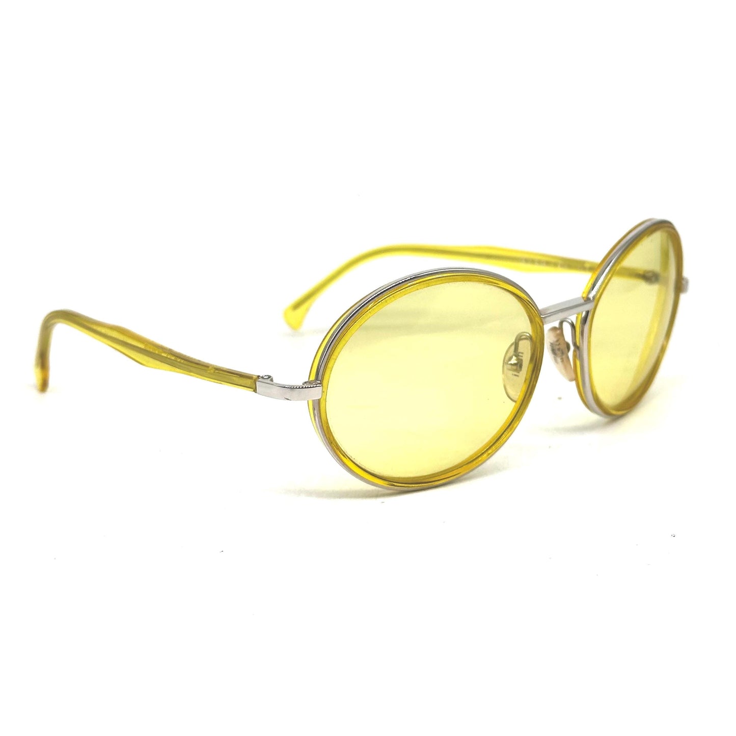 Alain Mikli 3230 oval rounded sunglasses in yellow or orange acetate 90s NOS handmade in France