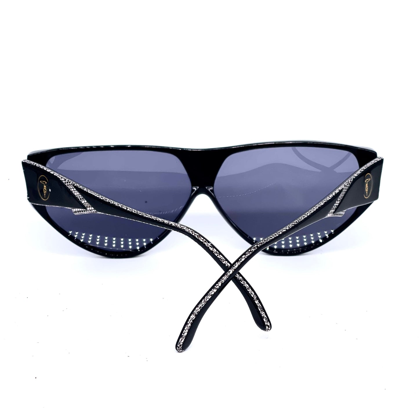 Trussardi T301 modernist wrap mask sunglasses made in Italy NOS 80s