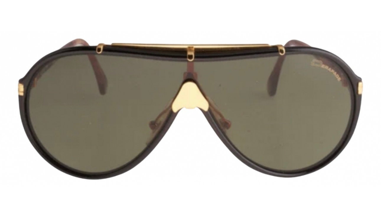 Dérapage-Vitaloni luxury blck-gold shield aviator sunglasses hand made in Italy, 80s NOS, Jay-Z