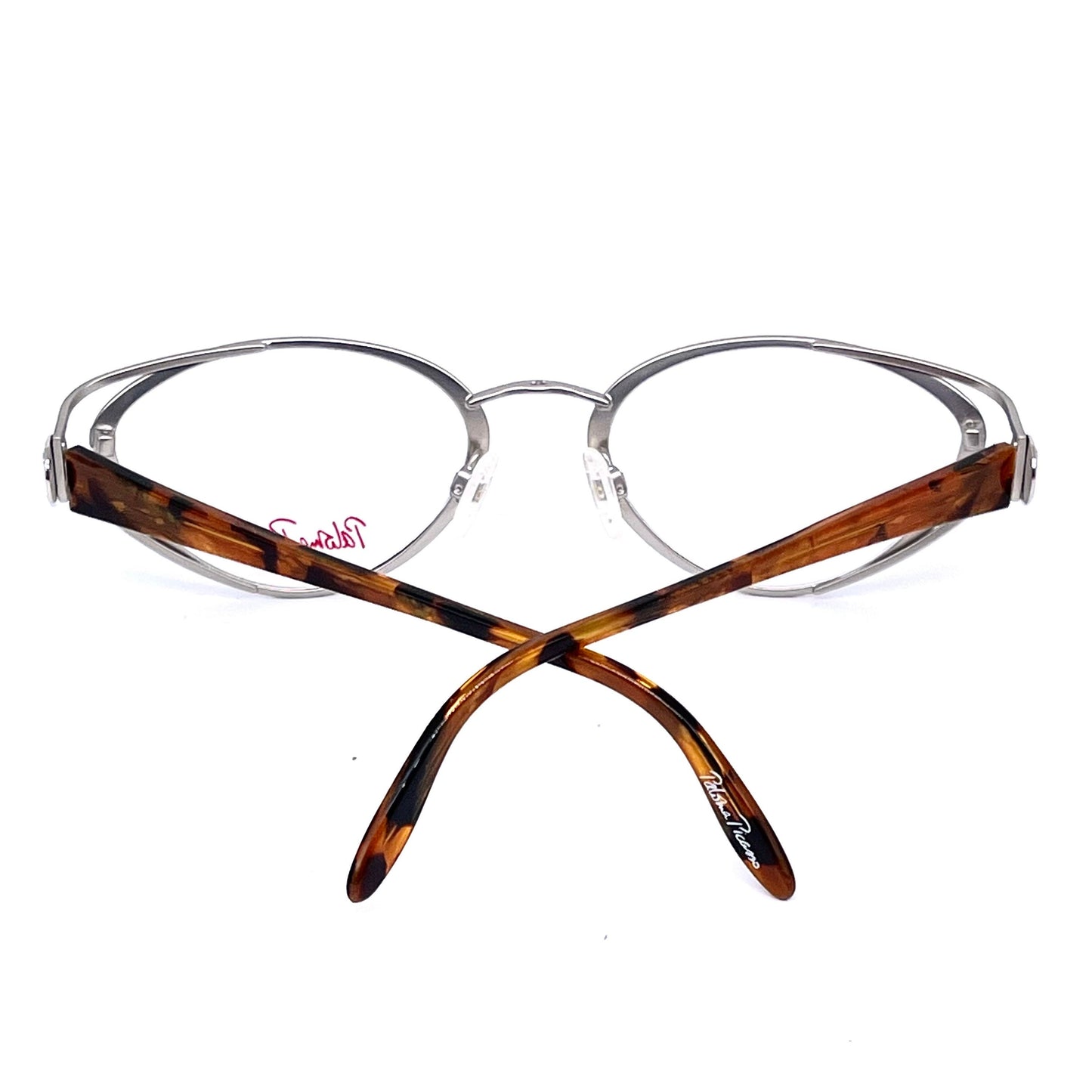 Paloma Picasso 8338 silver metal cateye eyeglasses frames by Metzler, Germany NOS 80s