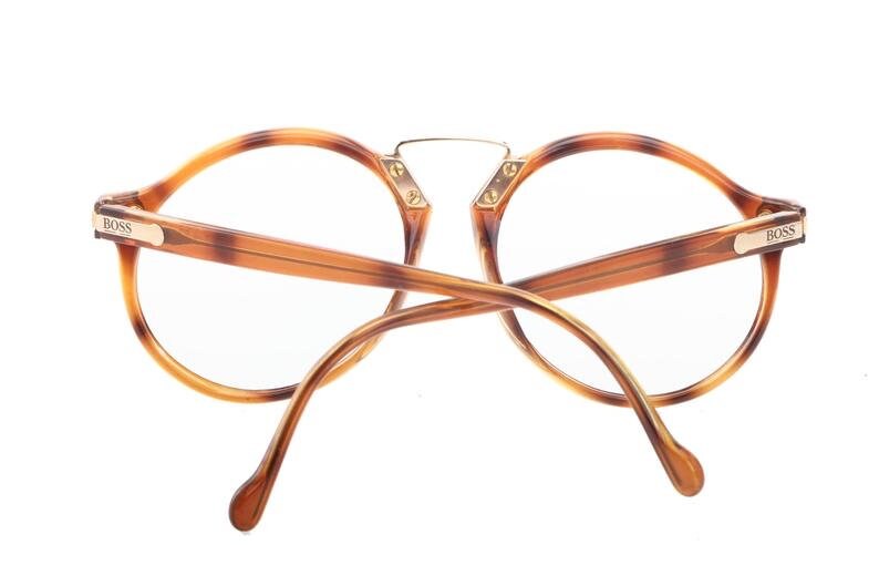 Hugo Boss round tortoise eyeglasses frames made in Germany by Carrera, 80s NOS