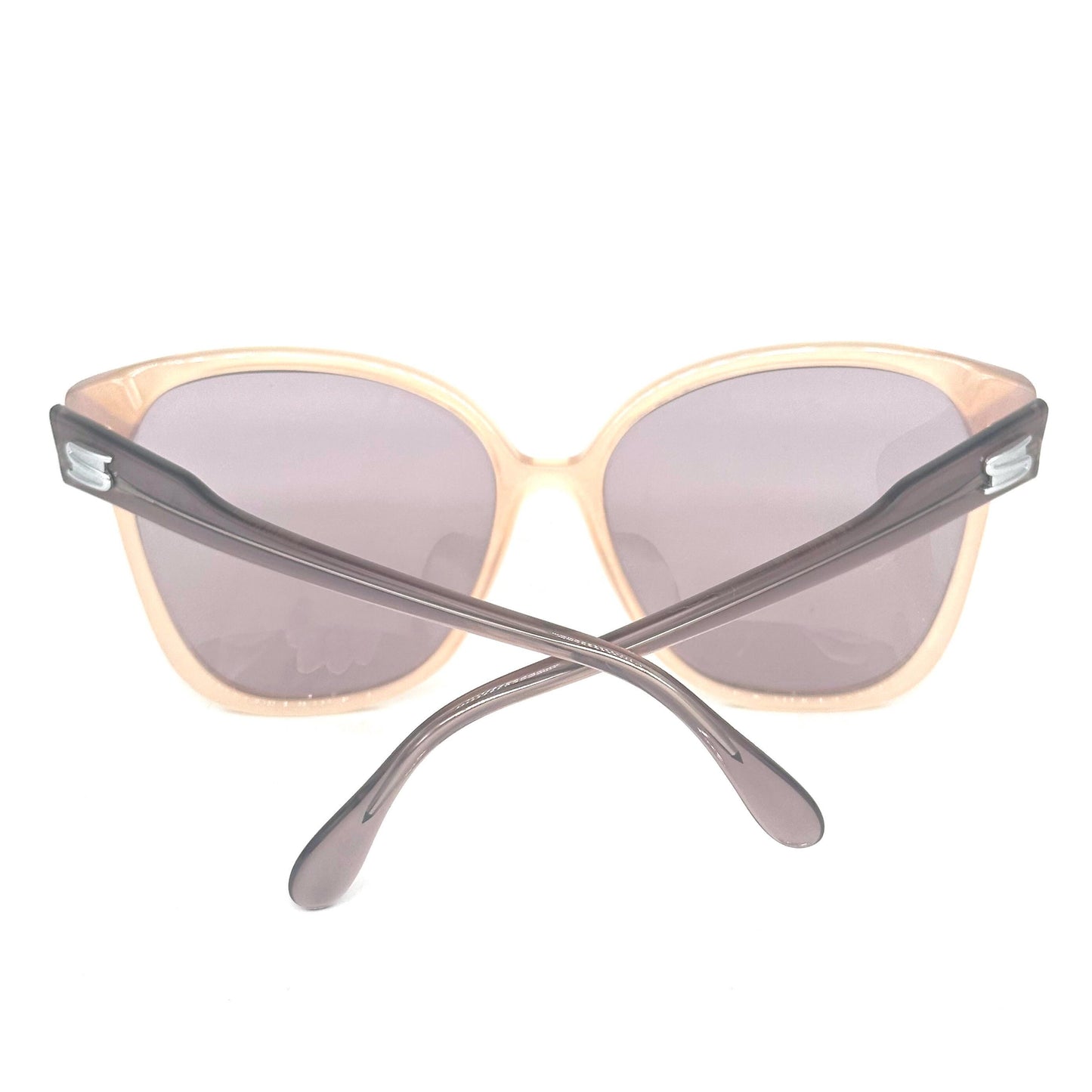 Silhouette 3023 cream and purple clear oversized sunglasses with purple diagonals on the sides, 1980s NOS Austria