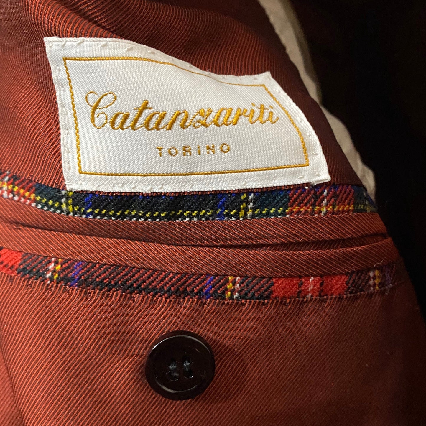 Tailor made classy tartan wool suit hand crafted in Italy by Catanzariti, sz S / 46
