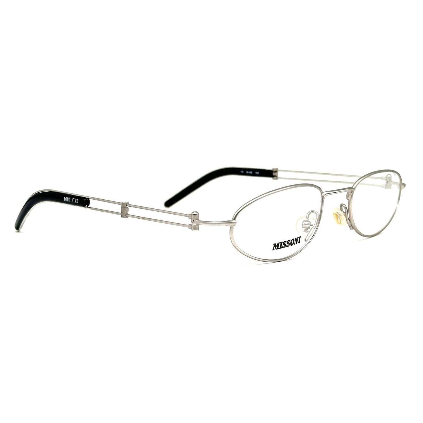 Missoni M445 silver eyeglasses sleek metal flat oval frames made in Italy 80sNOs