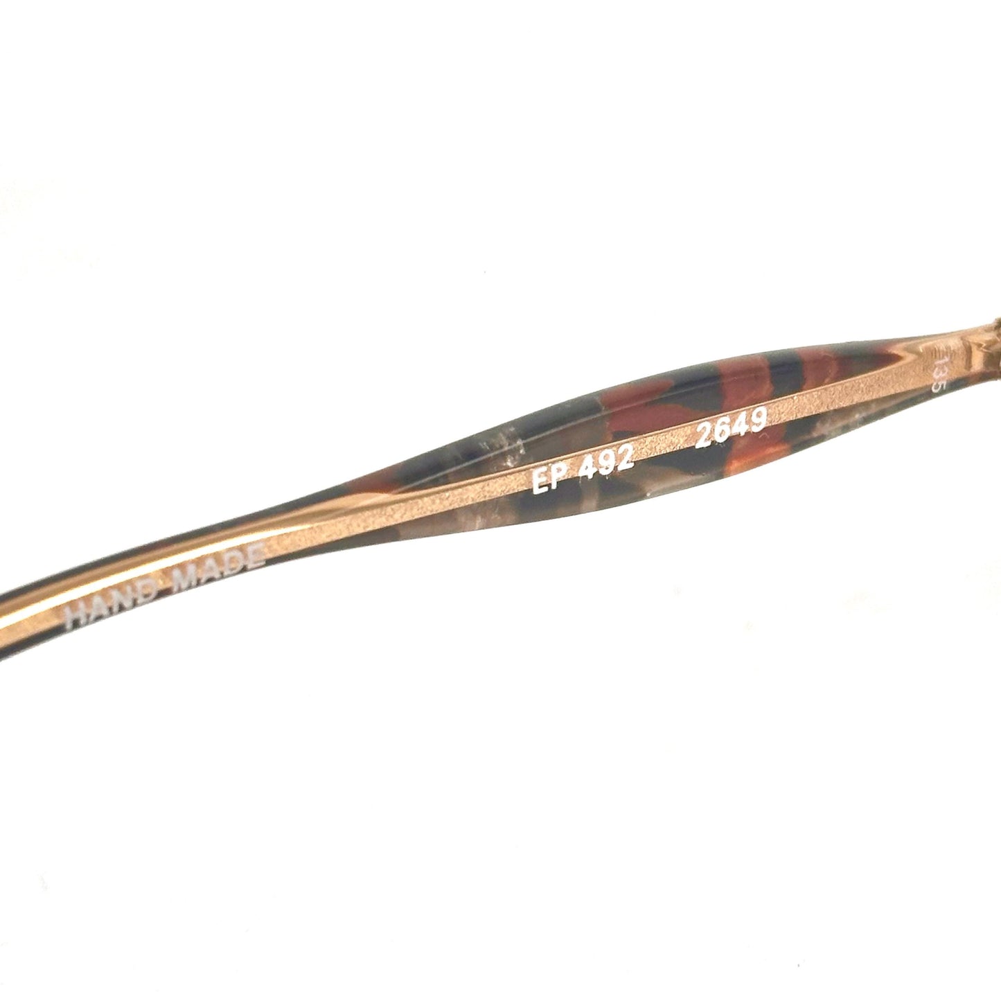 Emilio Pucci 492 clear eyewear detailed with brown and black marble parts and gold temples 80s NoS Made in Florence