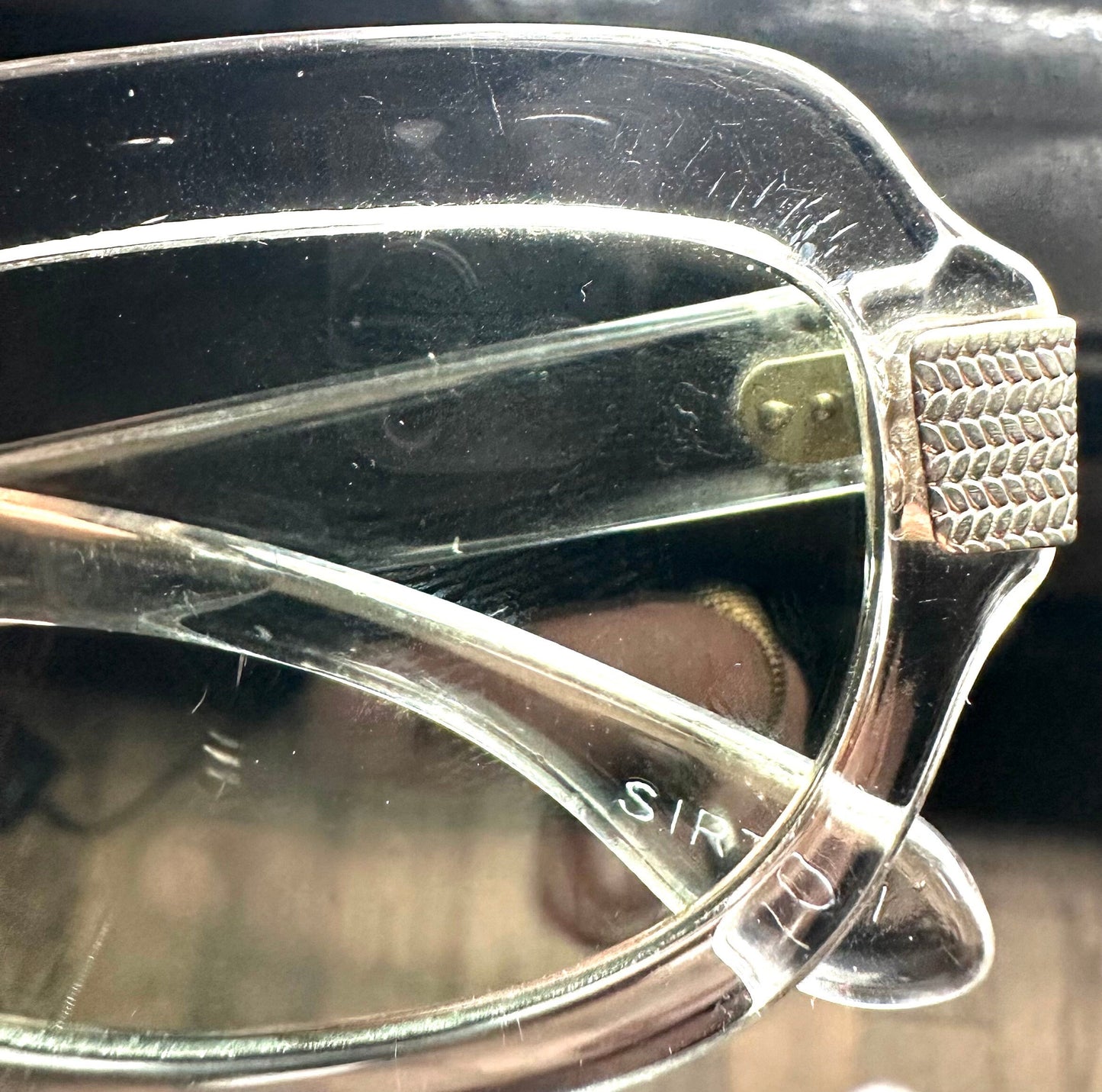 Sirtori 60s Dolce Vita lucite sunglasses w- industrial silver metal detail, beautiful & in great condition