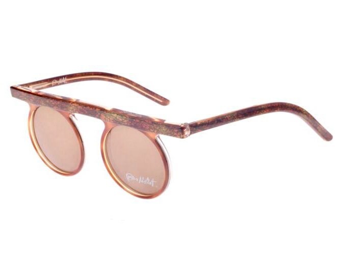 Ben Millot 345 hip rare sunglasses, brown turtle round flat top browline Made in France in the 80s