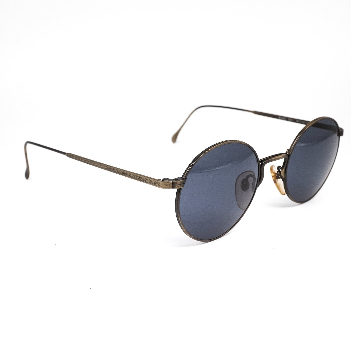 Byblos b520 vintage large metallic round steampunk sunglasses in bronze metal, NOS 80s Italy