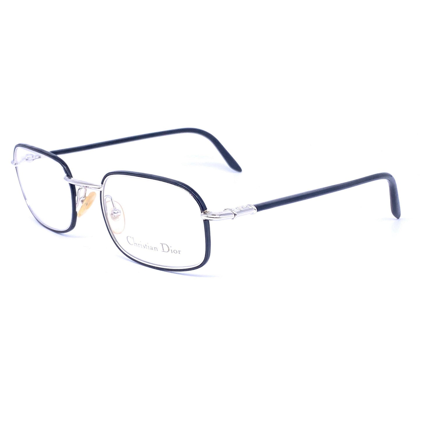 Christian Dior 2958 rectangular black/silvers, 1980s NOS
