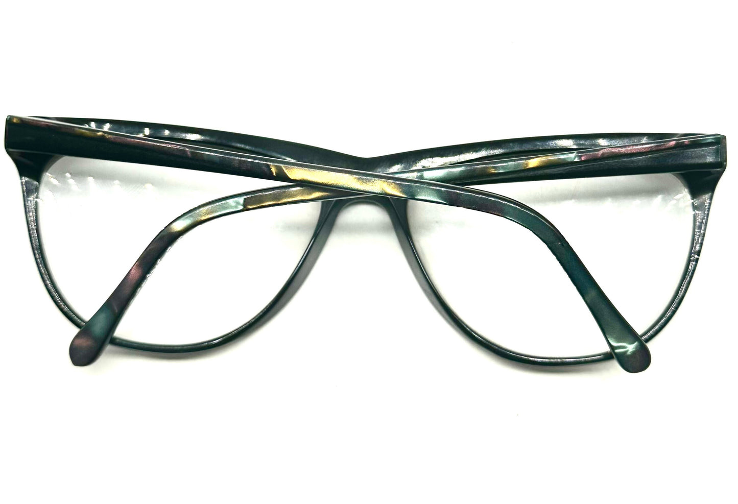 Renée Chantal Paris stunning black cateye frame with pearl and rhinestones details, NoS 70s France
