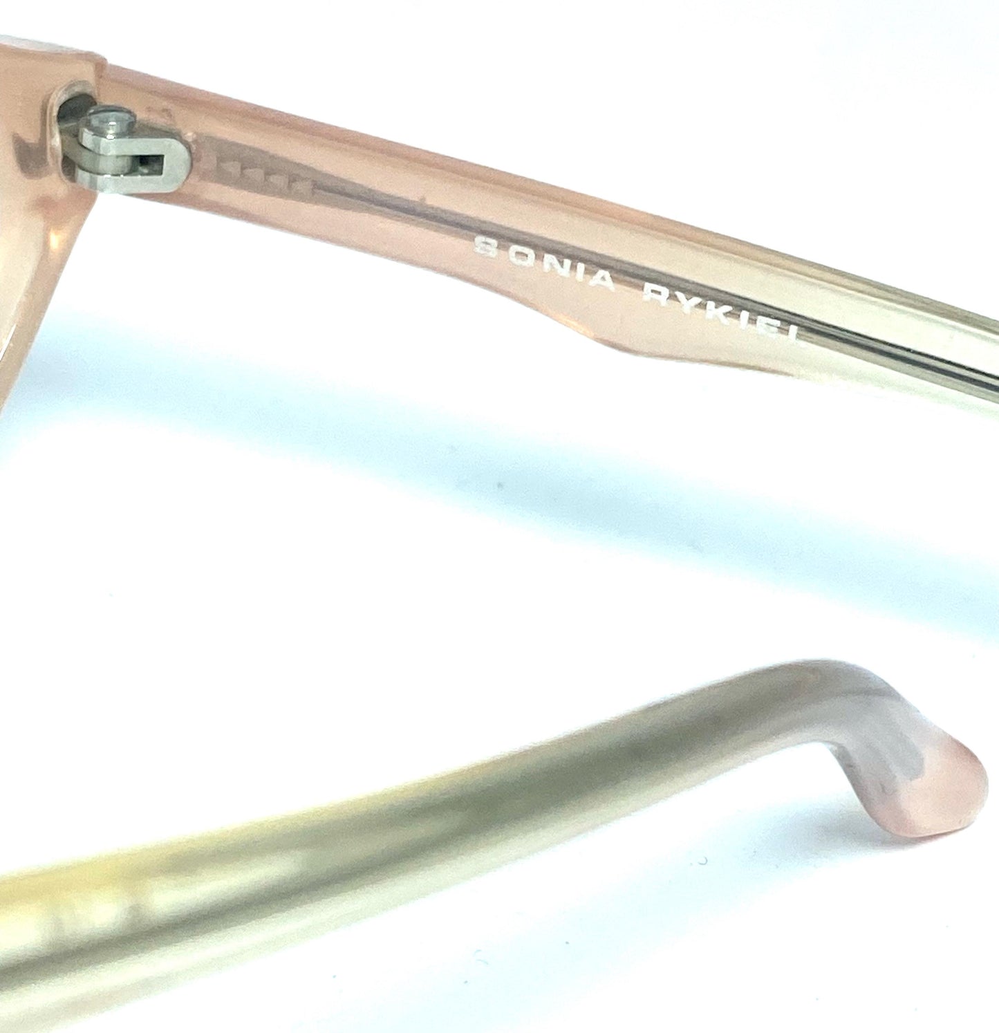 Sonia Rykiel 2119 clear oval ladies frames w pieced temples and pink fading , NoS 80s France