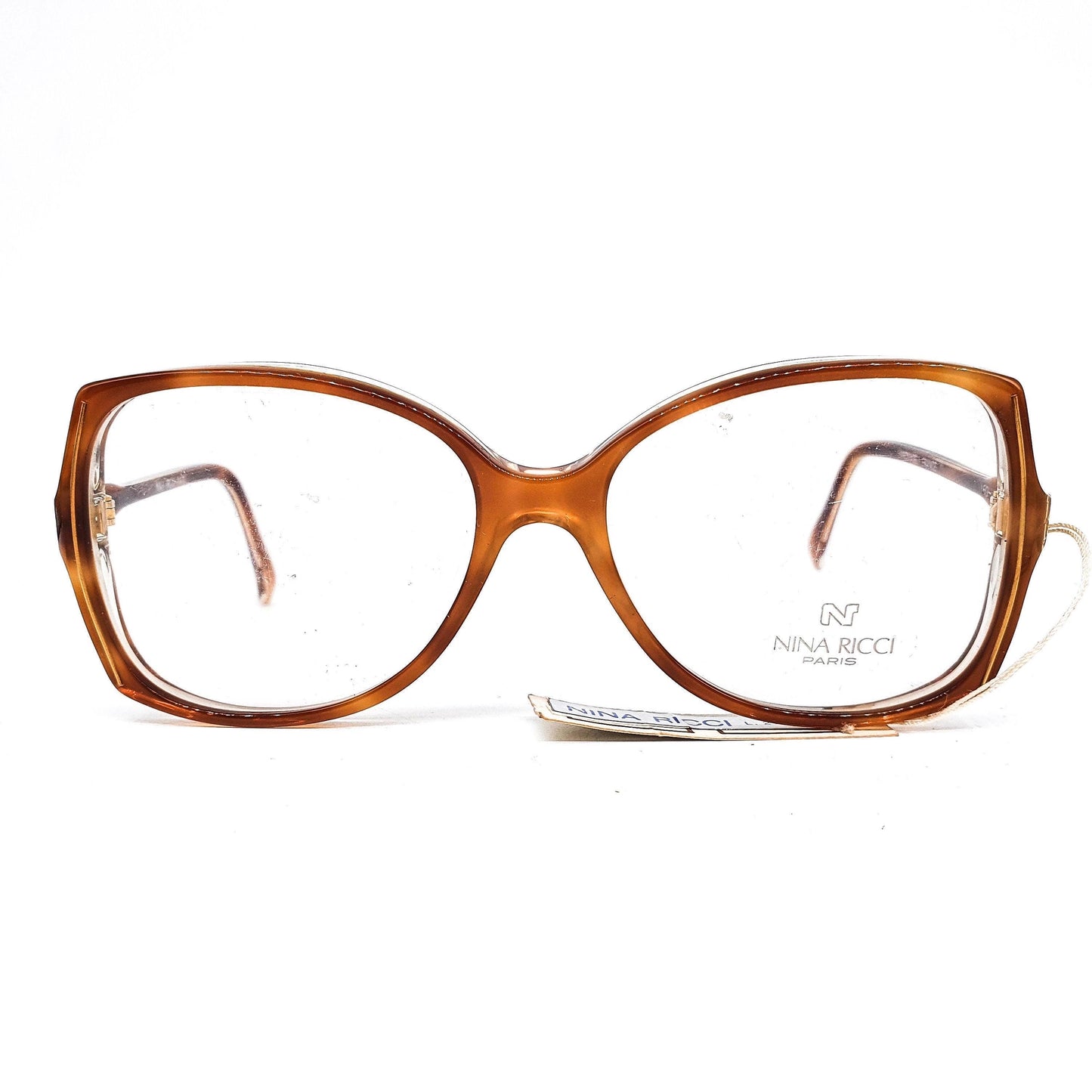 Nina ricci Paris tortoise square oversized eyeglasses frames handmade in France in the 80s.