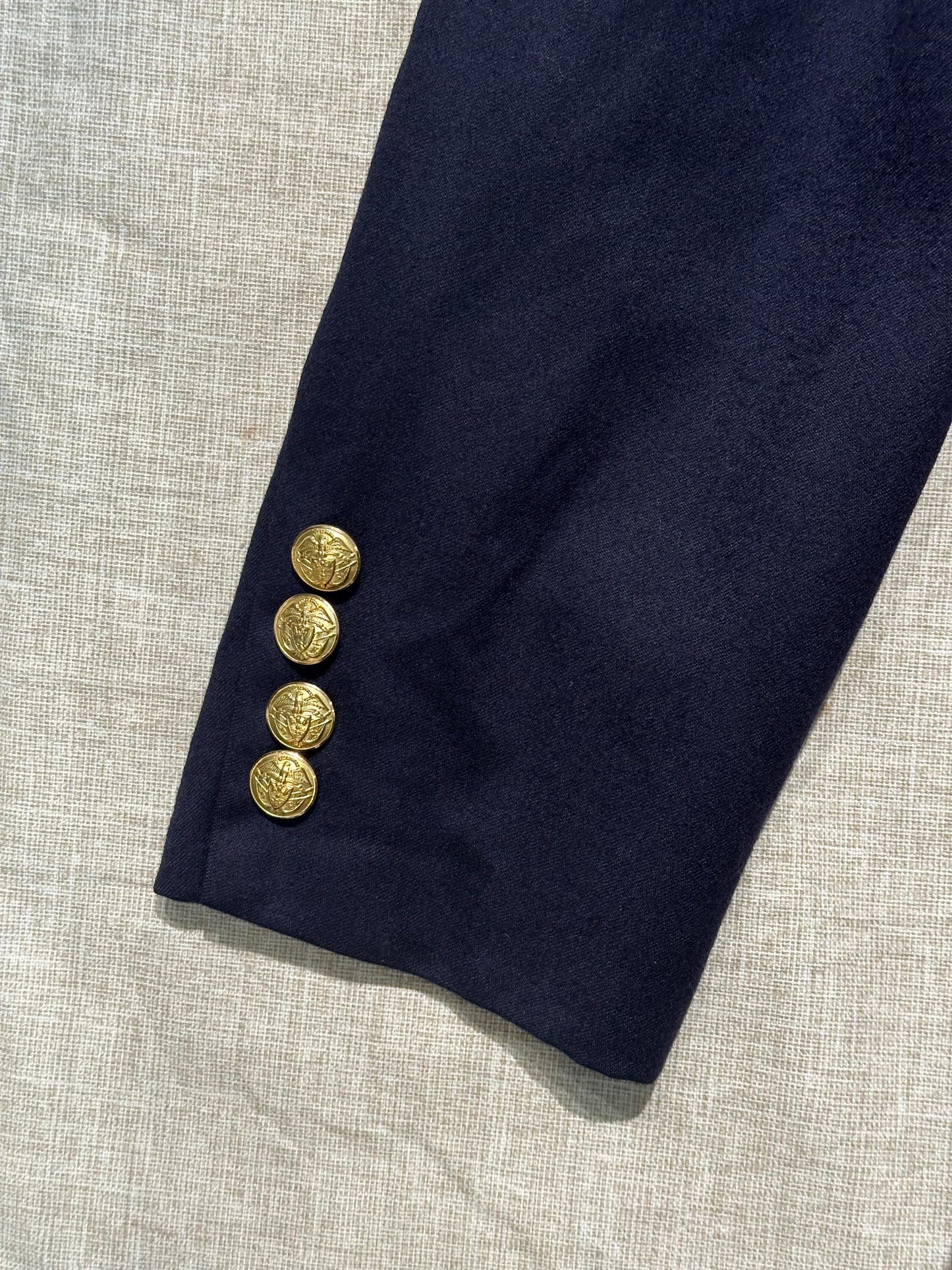 Ralph Lauren navy pure new wool royalty patch preppy ladies blazer, BNWT 80s