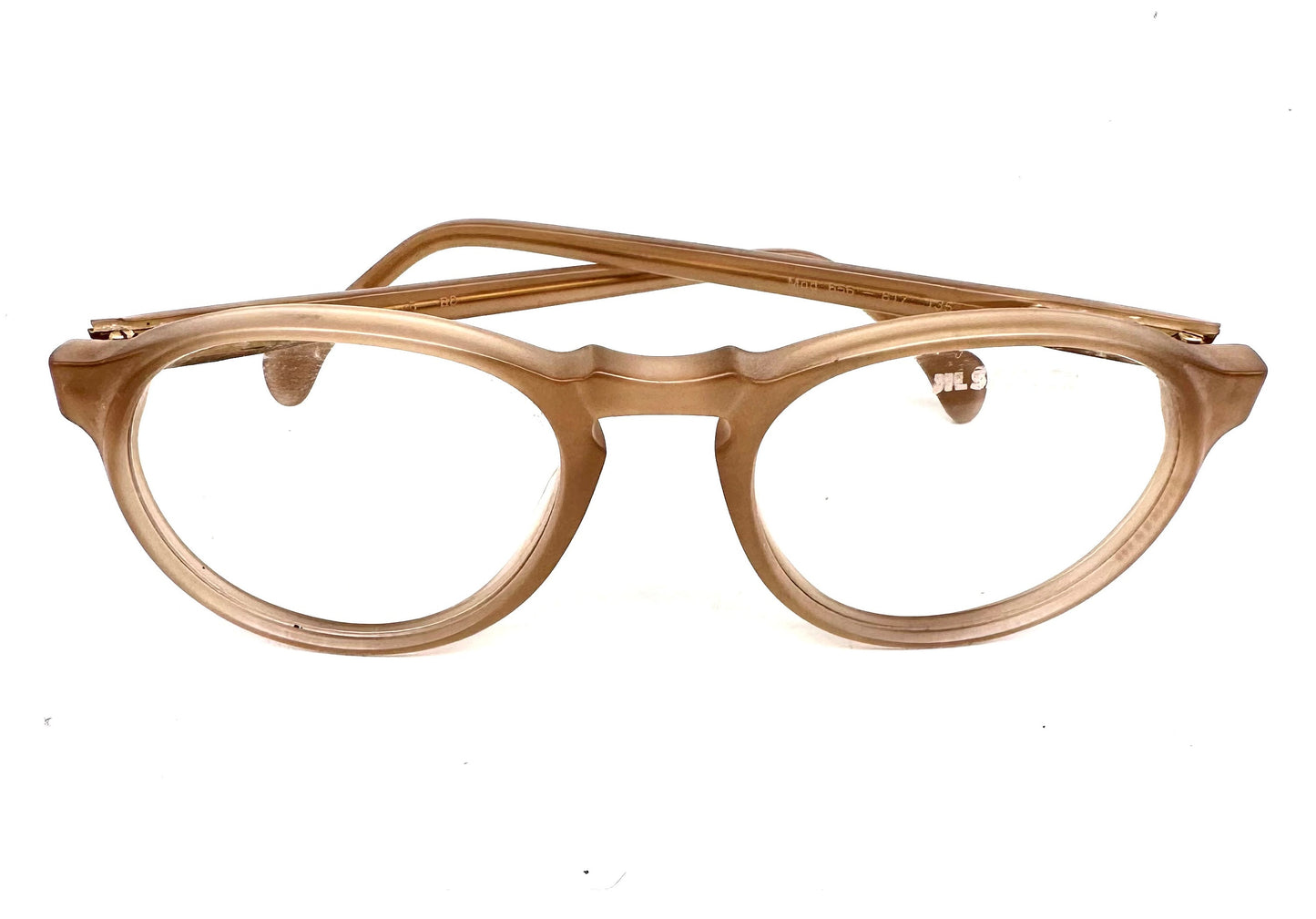 Jil Sander 656 round keyhole Matt peach eyeglasses frames, 1980s NOS mint