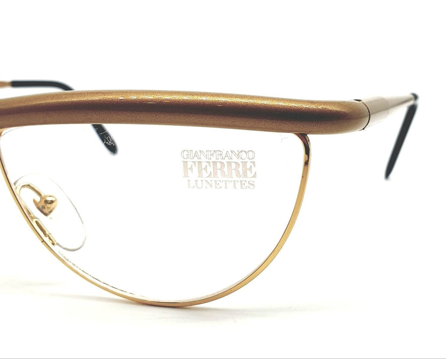 Gianfranco Ferré GFF 31N cat eyes alutanium modernist metal tubolar eyeglasses frames, 1990s NOS Italy