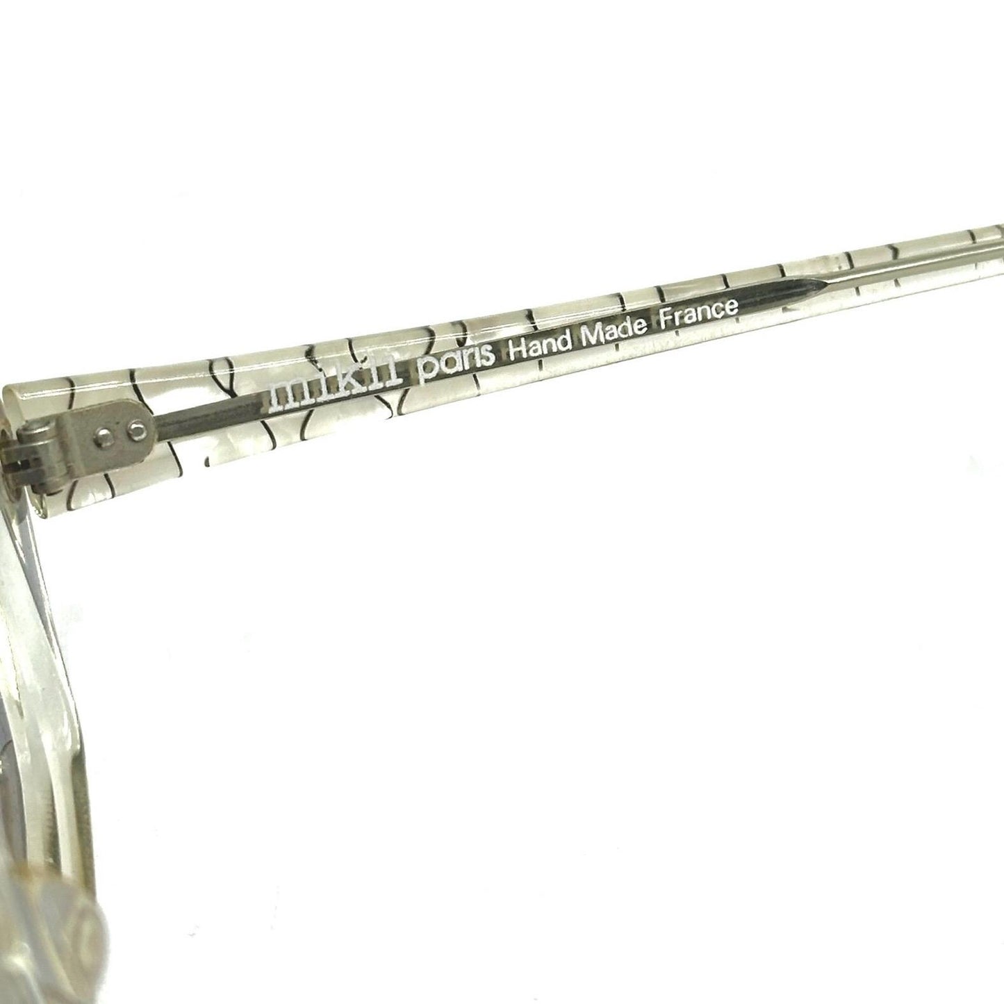Alain Mikli 42 oval square white pearl or black/red acetate sunglasses, 90s NOS made in France