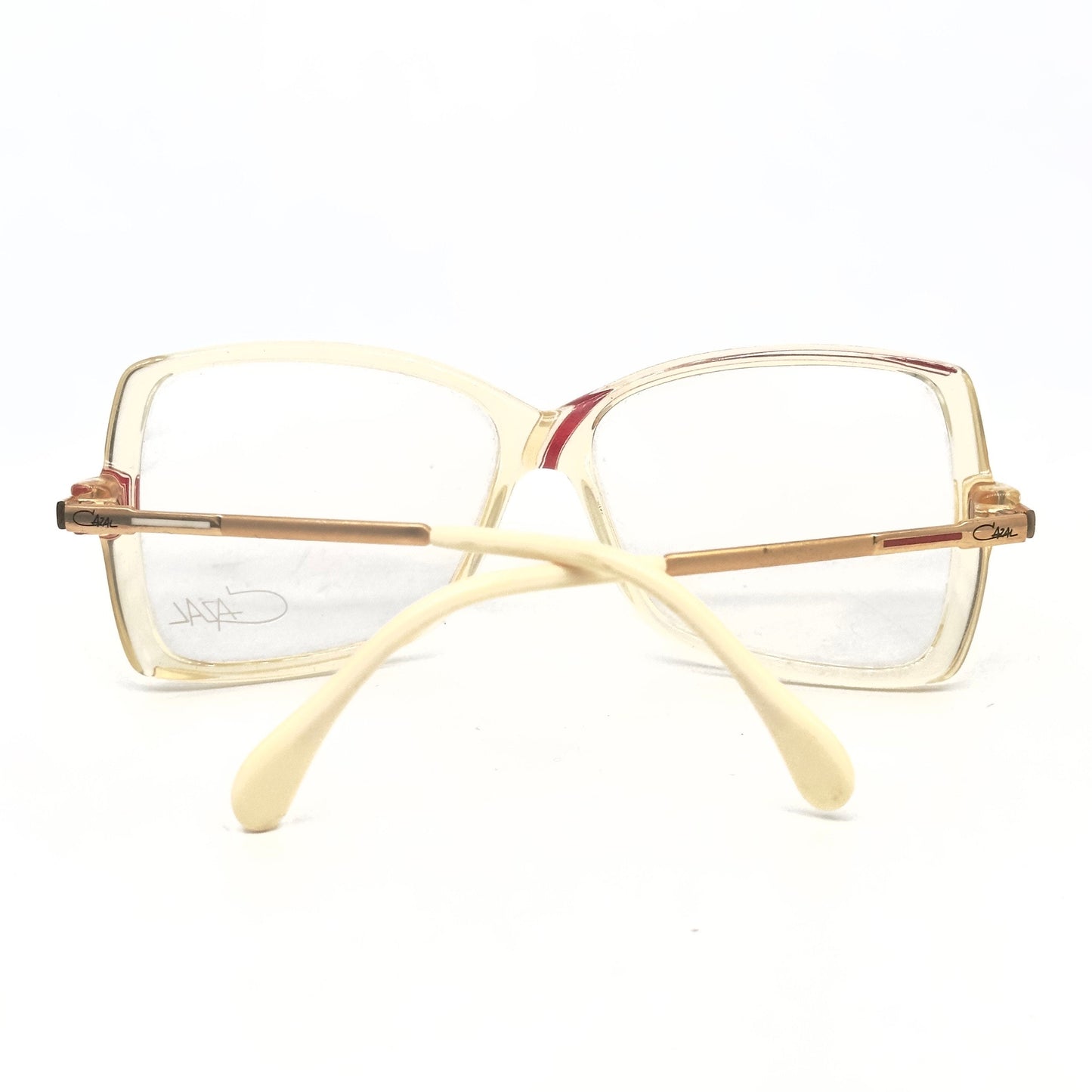 Cazal 175 square asymmetric patterned eyeglasses frames in 2 colorways, NOS 80s W Germany