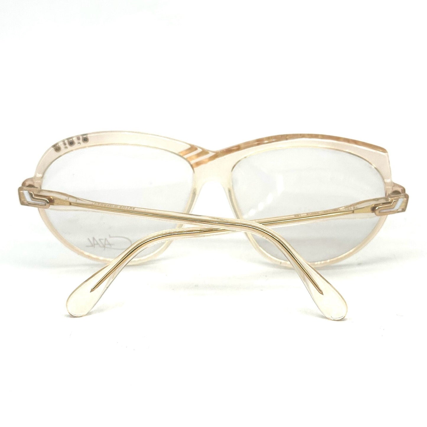 Cazal 162 oval oversized glasses frames w asymmetric stripes ane rhinestones detailing, NOS 80s w Germany.