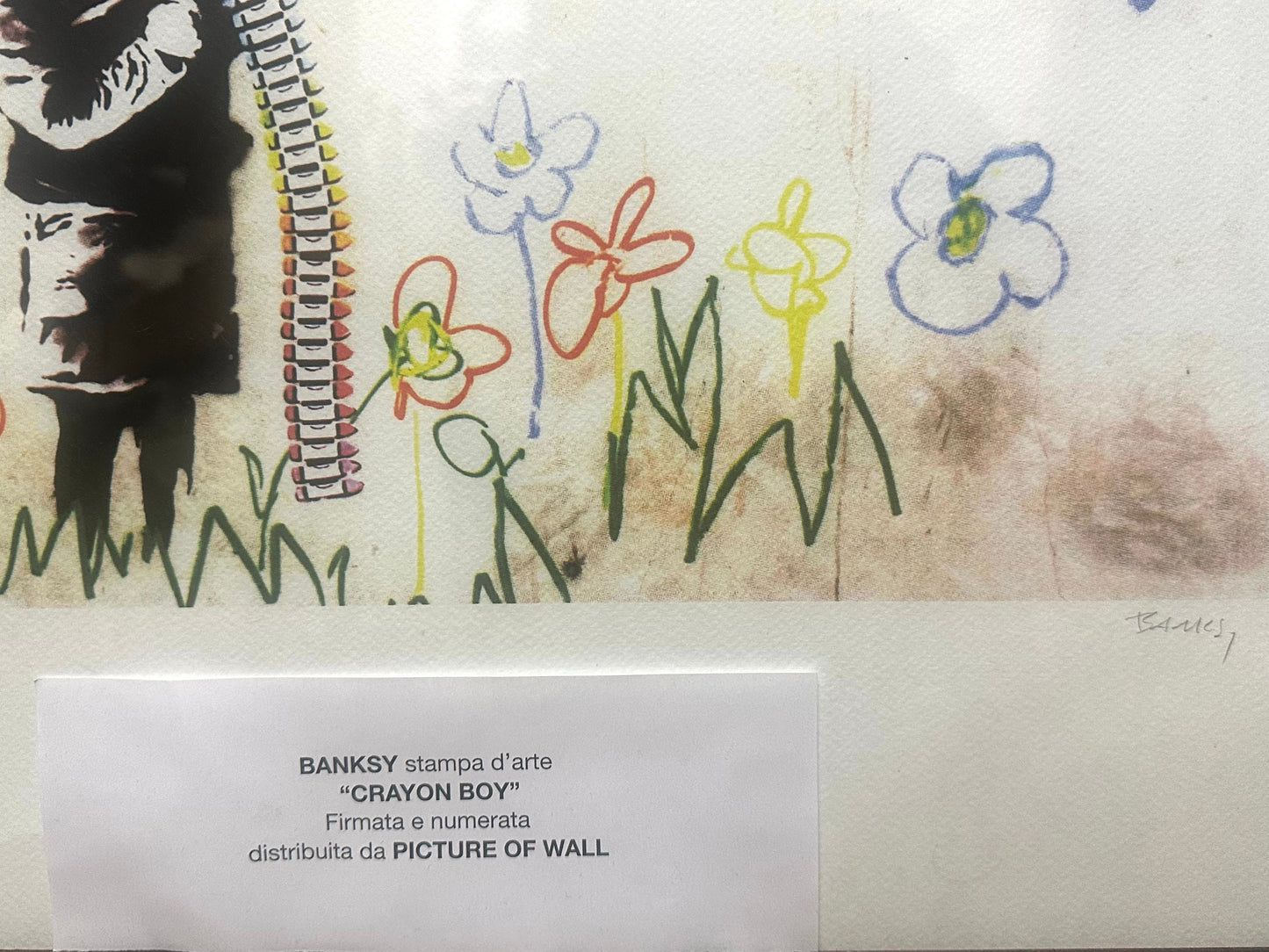 Banksy “Crayon Boy” lithography art-print signed & numbered 92/150 w- certificate of authenticity