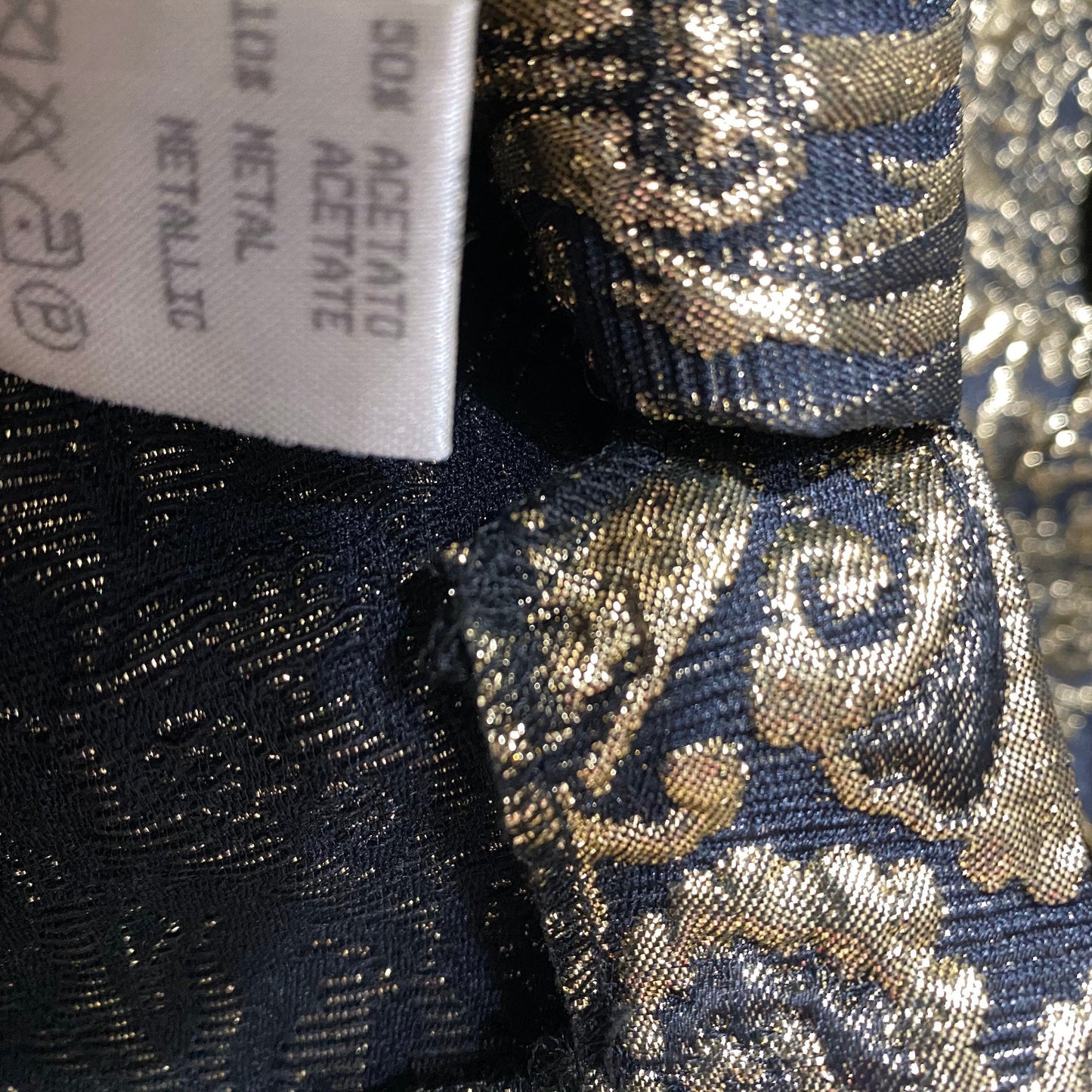 Dalila Dilazzaro NWT 80s black velvet / golden metal/wool broquade elegant evening dress, mint