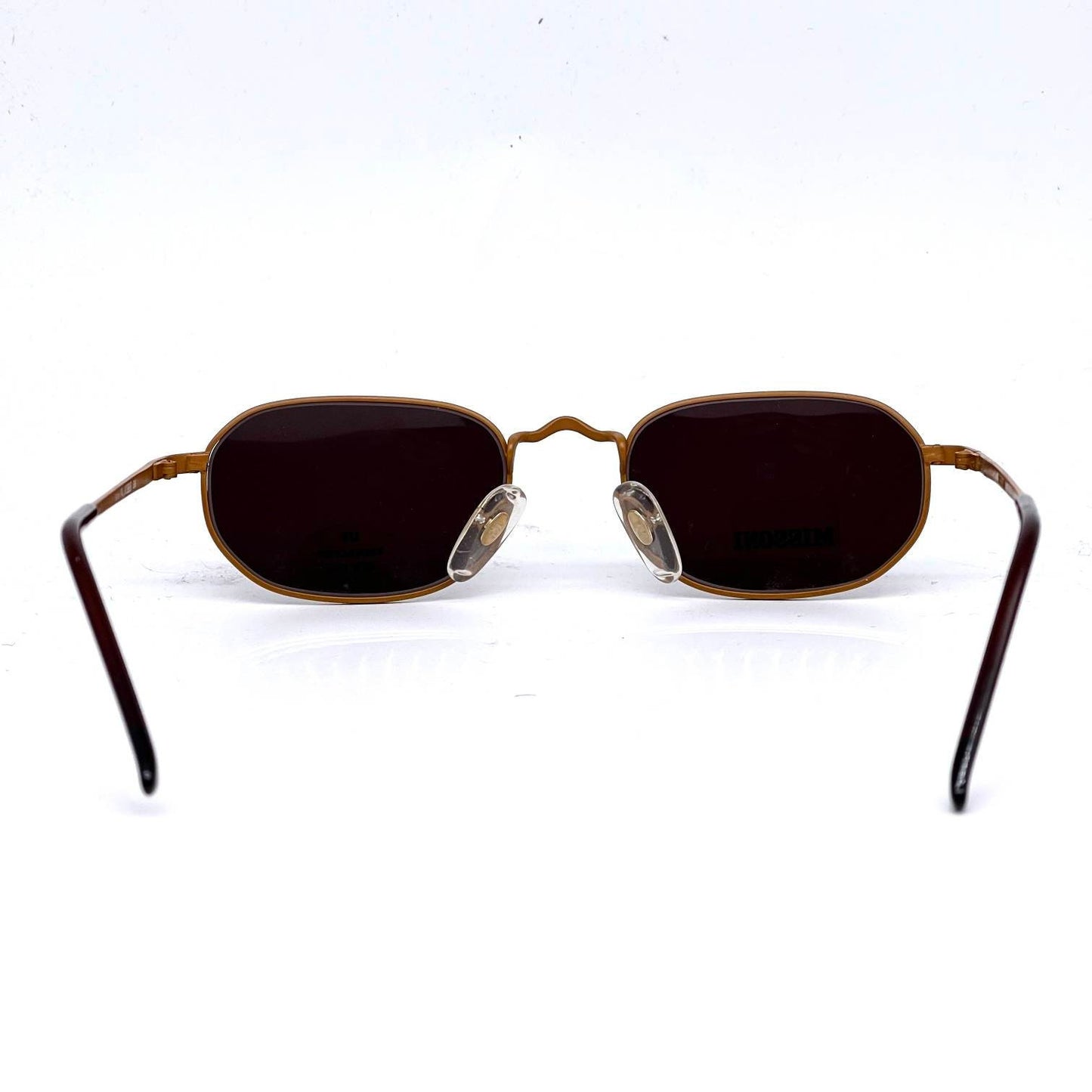Missoni cool orange texture rectangular sunglasses hand made in Italy in the 80s, NOS