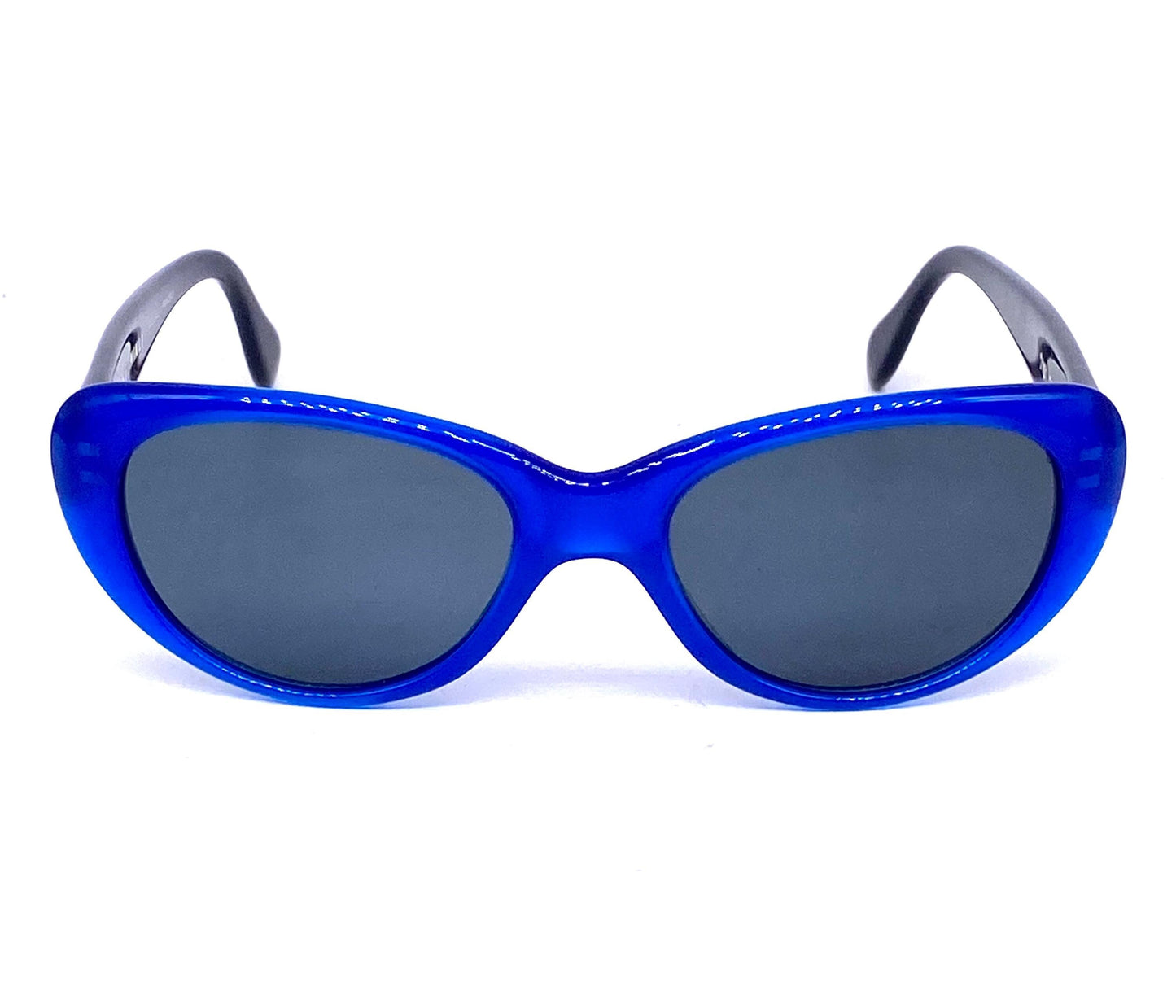 Alain Mikli Paris 80s oval cello cateye sunglasses in clear or blue color;NOS hand made in France