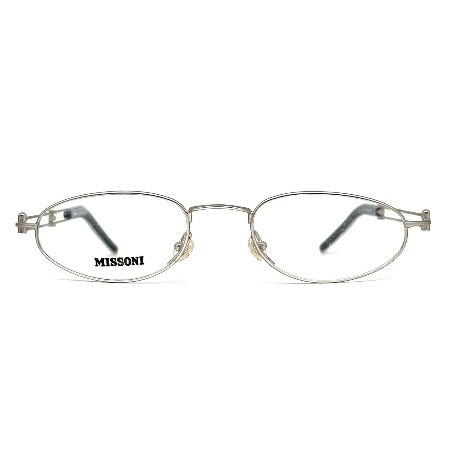 Missoni M445 silver eyeglasses sleek metal flat oval frames made in Italy 80sNOs