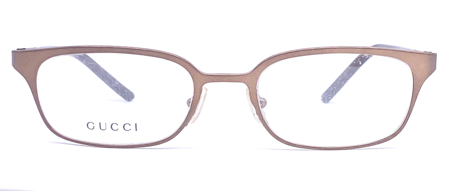 Gucci GG1647 satin copper rectangular minimalist frames made in Italy, 90s NoS