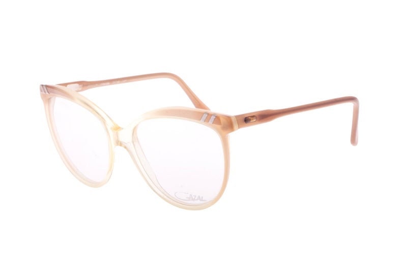 Cazal 135 oversized cateye frames clear fading to pink cello, 1980s NOS W Germany