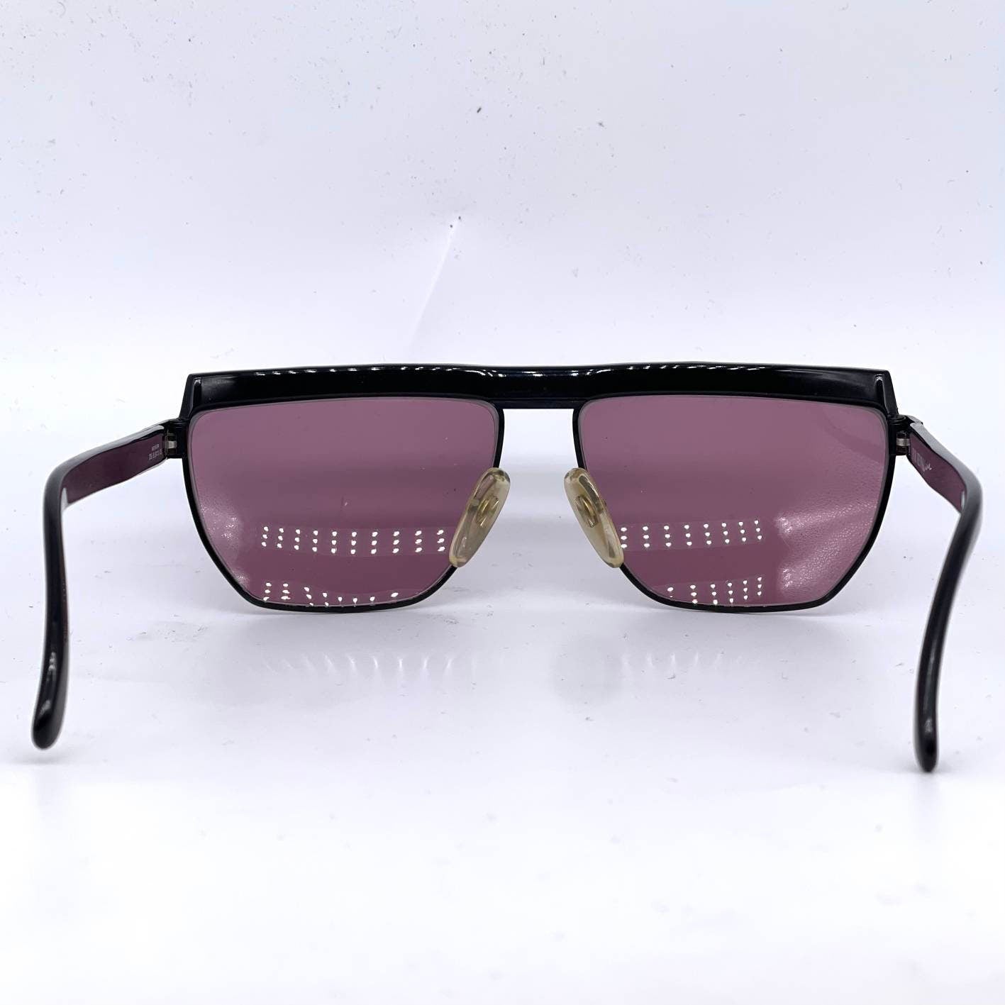Paloma Picasso 3706 occhiali da sole flat top in cristallo browline, anni '80 NOS