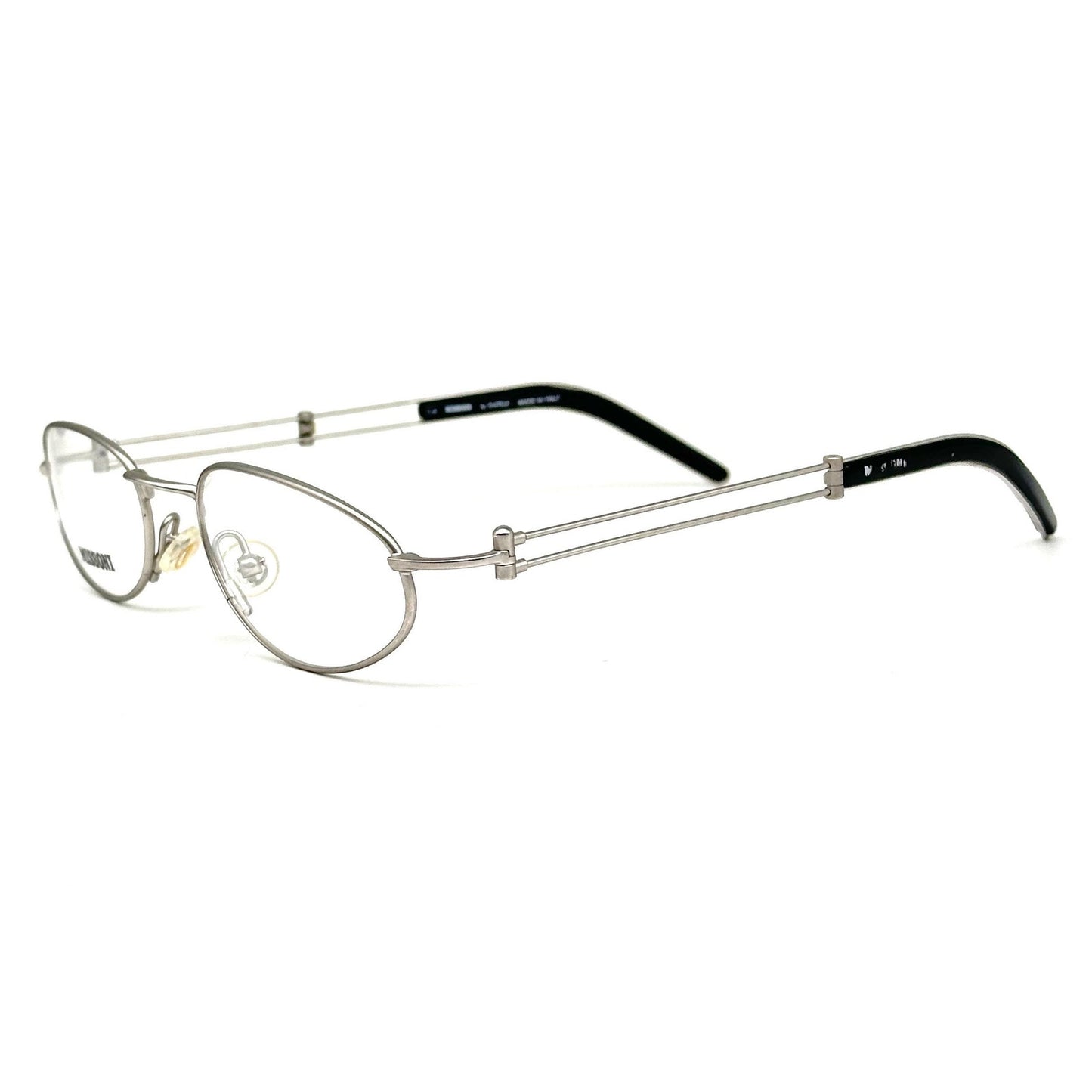 Missoni M445 silver eyeglasses sleek metal flat oval frames made in Italy 80sNOs