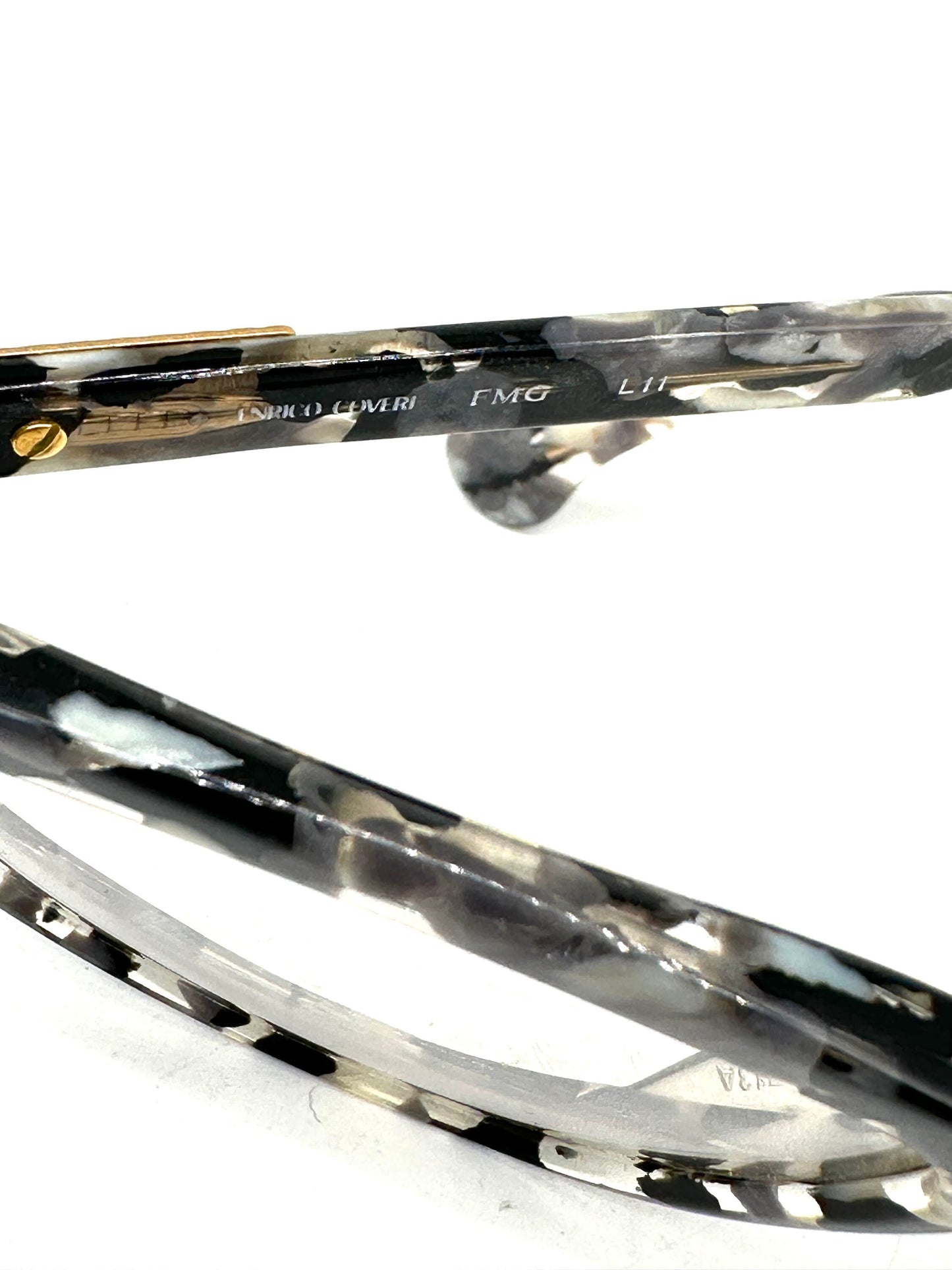 Enrico Coveri 100 Grey marbled cateye eyeglasses/sunglasses frames, 1990s NOS Italy