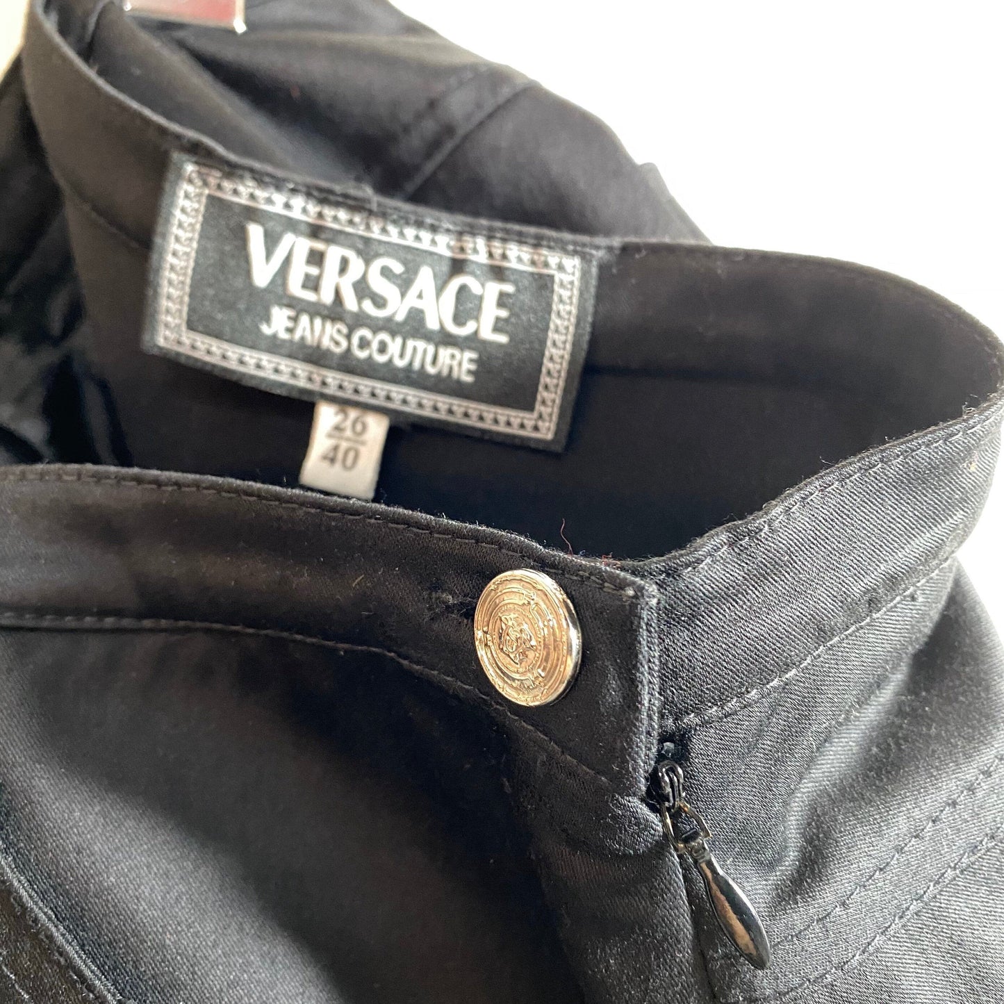 Versace Jeans Couture 90s NWT black cotton/ elasthane skirt, in mint condition sz 26/40