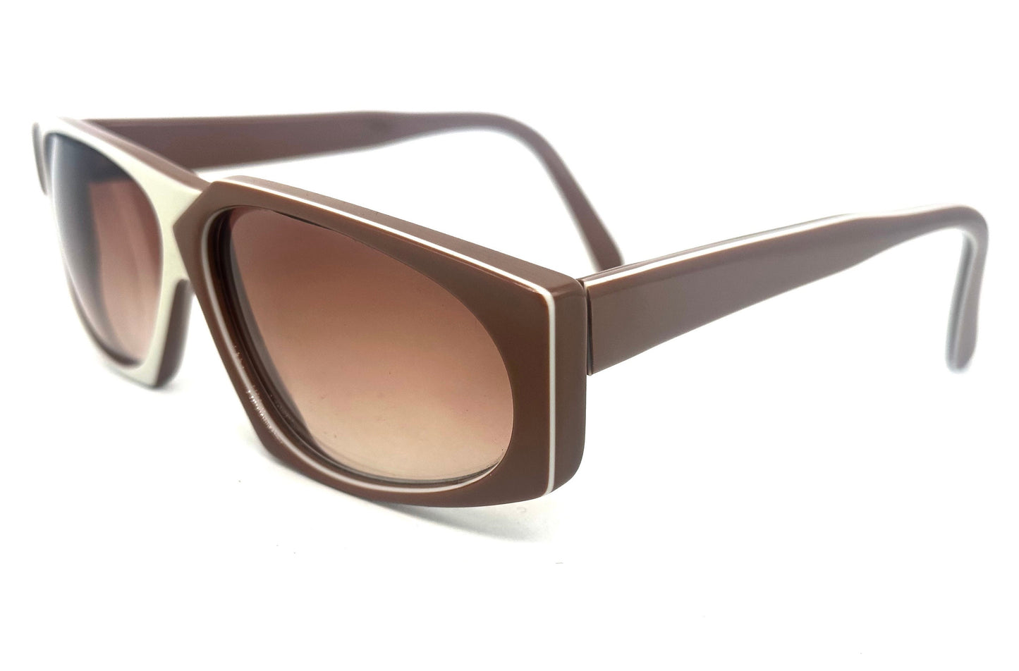 One of a Kind asymmetrical multilayered brown/cream sampling/prototype sunglasses, never worn and unique!