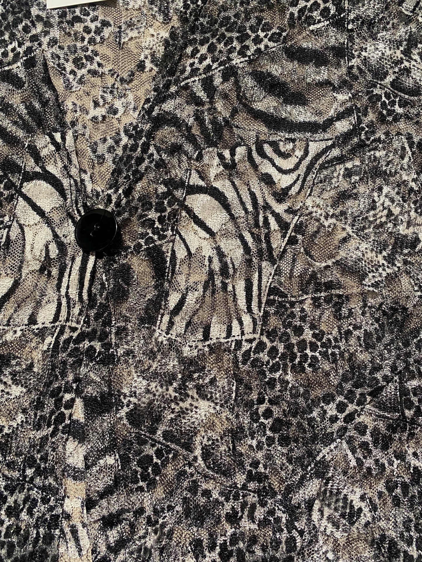 Sneki 2’ Millennium animalier patchwork effect lace / mesh kimono cut vest, fits all sizes