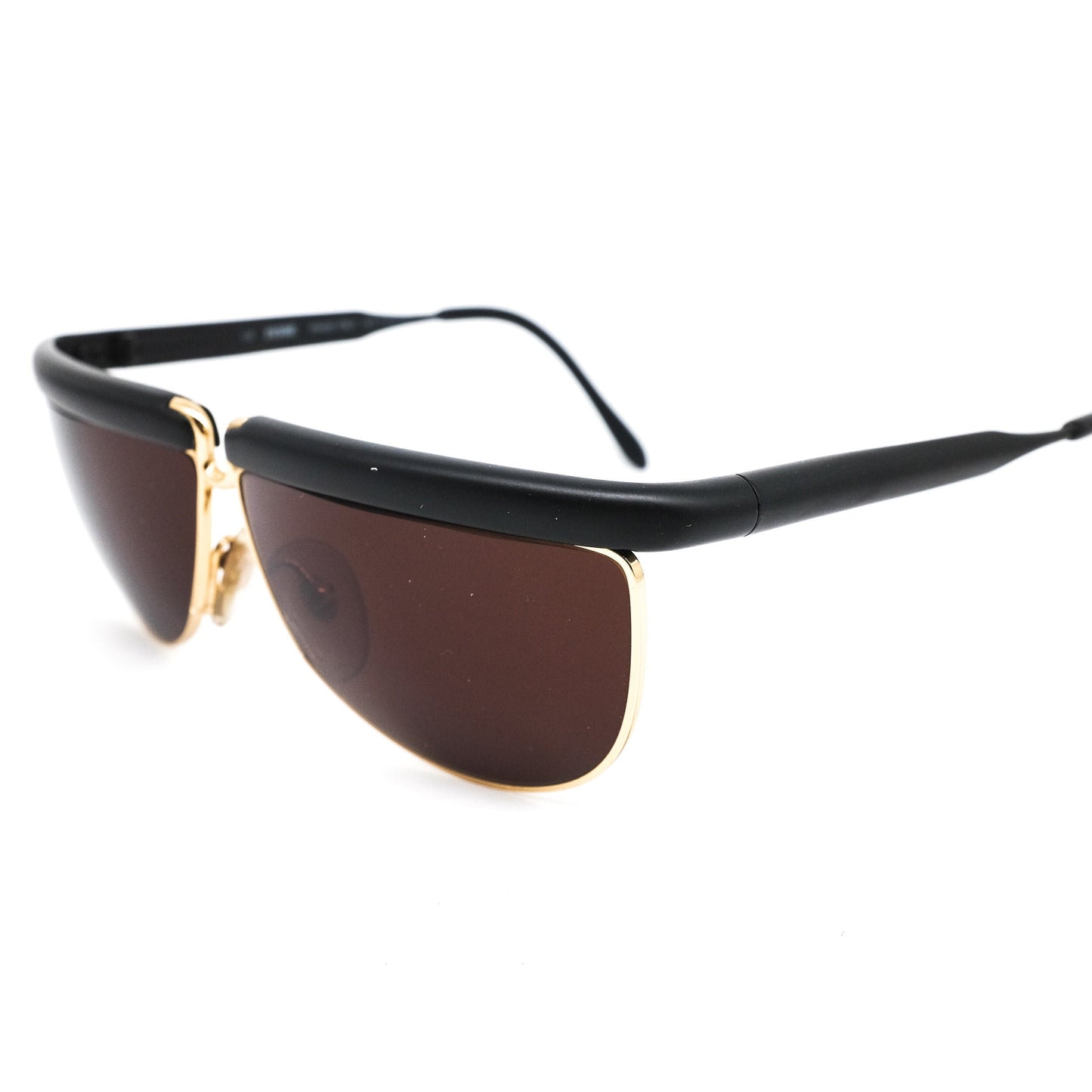 Gianfranco Ferré GFF 30 alutanium black/gold drop shaped sunglasses Made in Italy, 1980s nos
