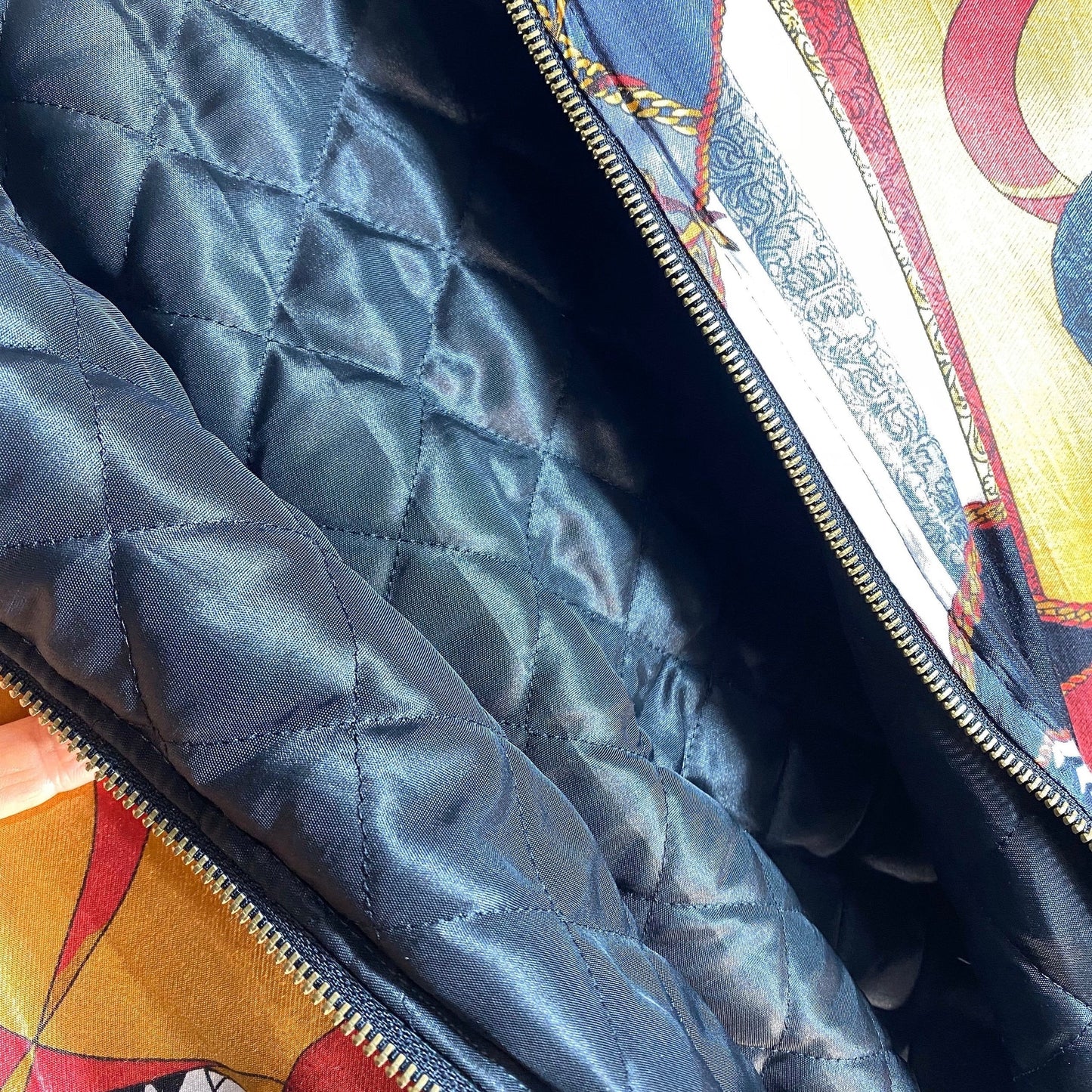 Baroque bomber jacket in pure Versace vibe, size 40