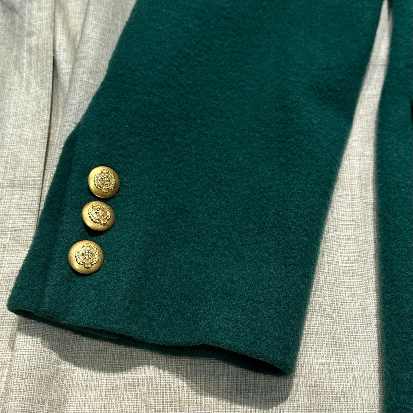 Les Copains forest green woolen blazer 80s woman size 46