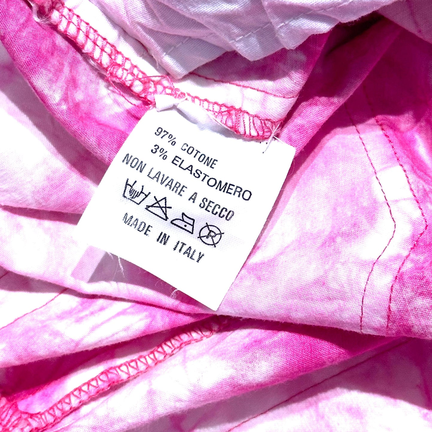 Giusi Slaviero vintage tie dye flare pink bootcut pant with bead embroidery shells, stars and aquatic animals size 42 NWT
