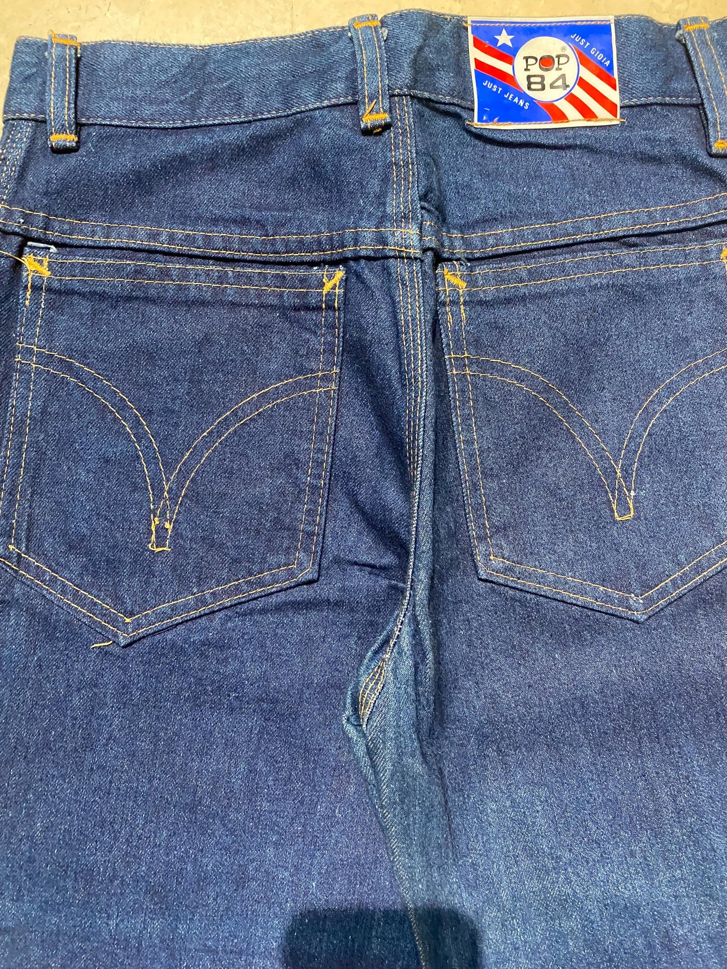 Pop 84 70s NOS flared indigo blue jeans brand new w tags sz 28