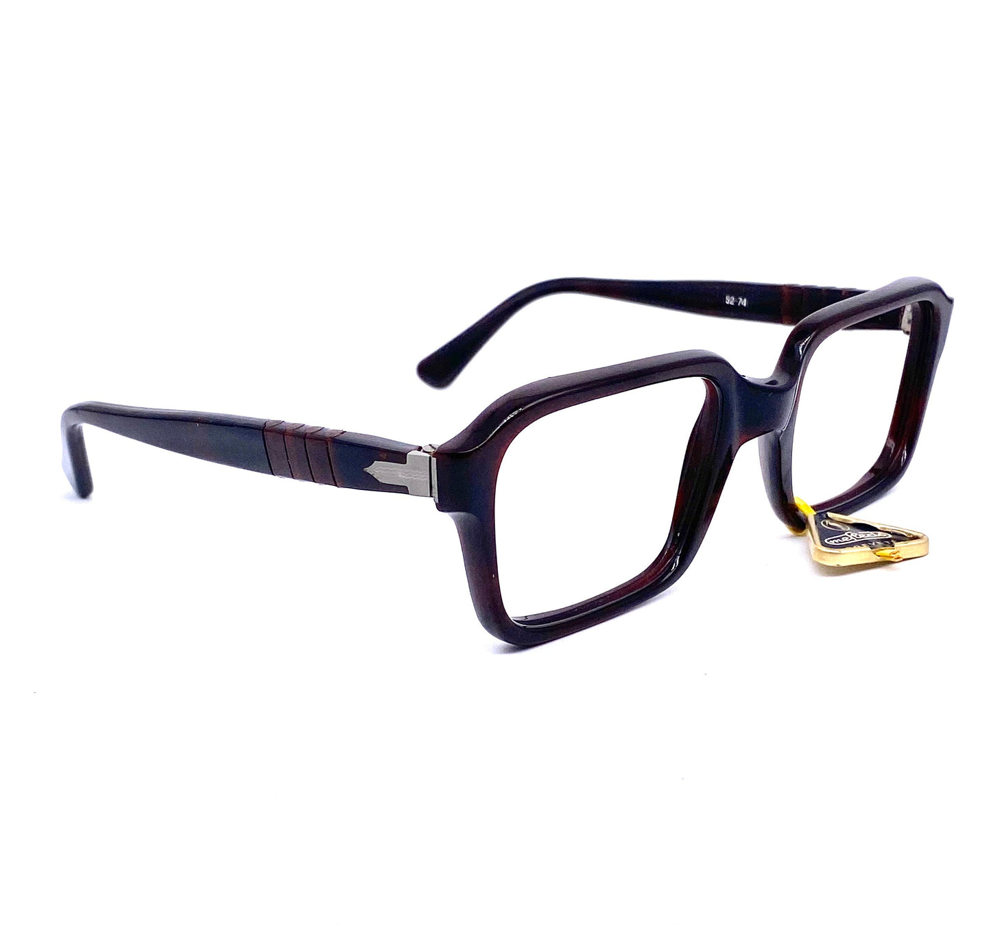 Persol Ratti 5177N Classic square eyeglasses frames in celluloid hand made in Italy, 60s NOS