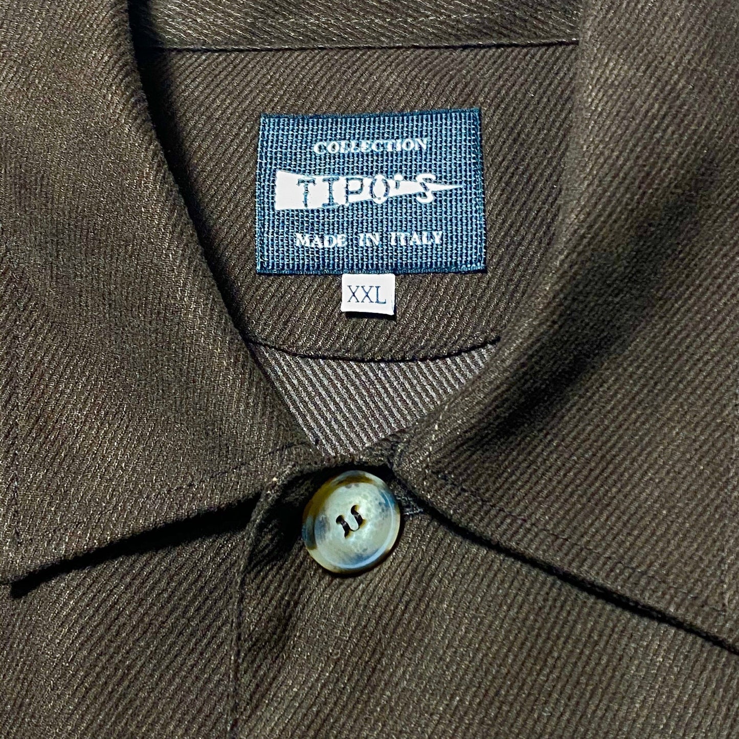 Tipo’s brown striped canvas worker style chore jacket made in Italy, 80s NOS sz XXL