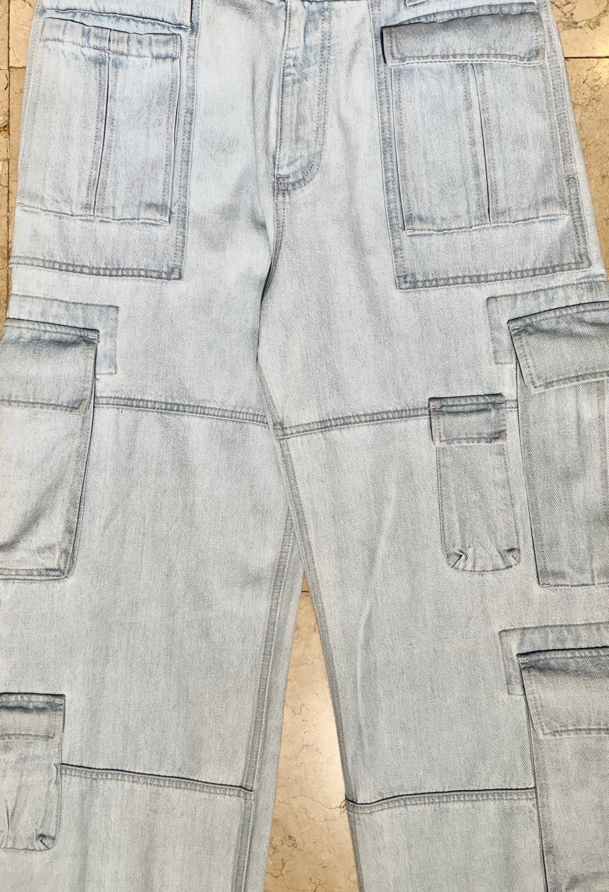 Versace luxury light blue denim cargo jeans sz 34 BNWT