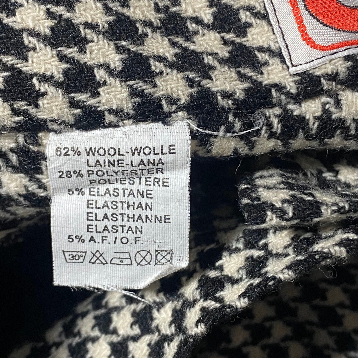 Etnic black white houndstooth trousers, jeans cut ladies sz S / 28