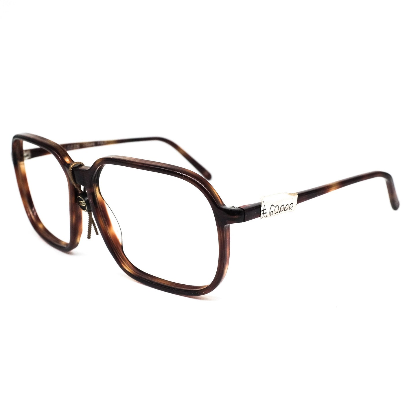 Lozza Zilo large square eyeglasses in brown tortoise acetate 1970’s NOS Italy