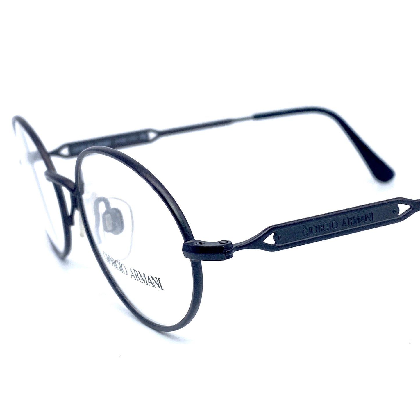 Giorgio Armani Total black oval eyeglasses frames made in Italy, 1980s NOS
