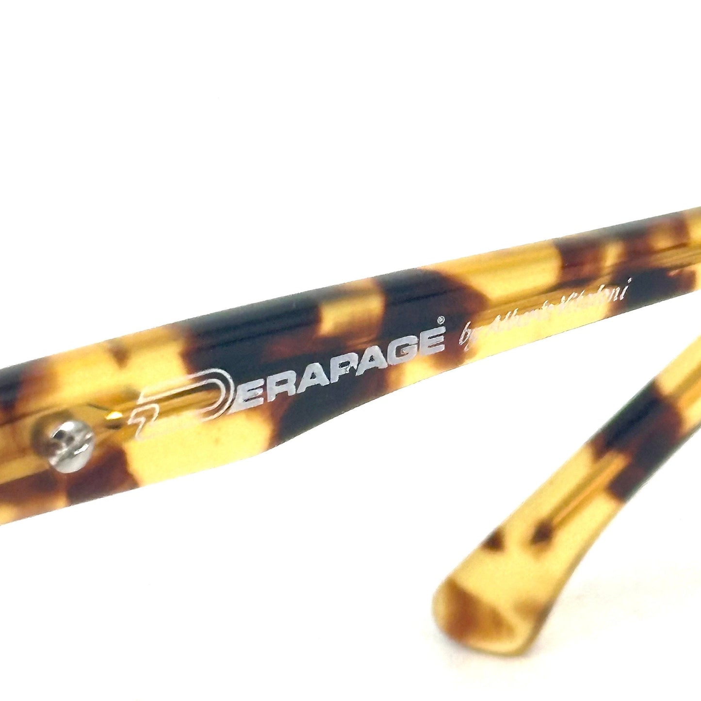 Dérapage luxury butterfly sunglasses in gold metal /tortoise cello, avant garde design made in Italy 90s NoS